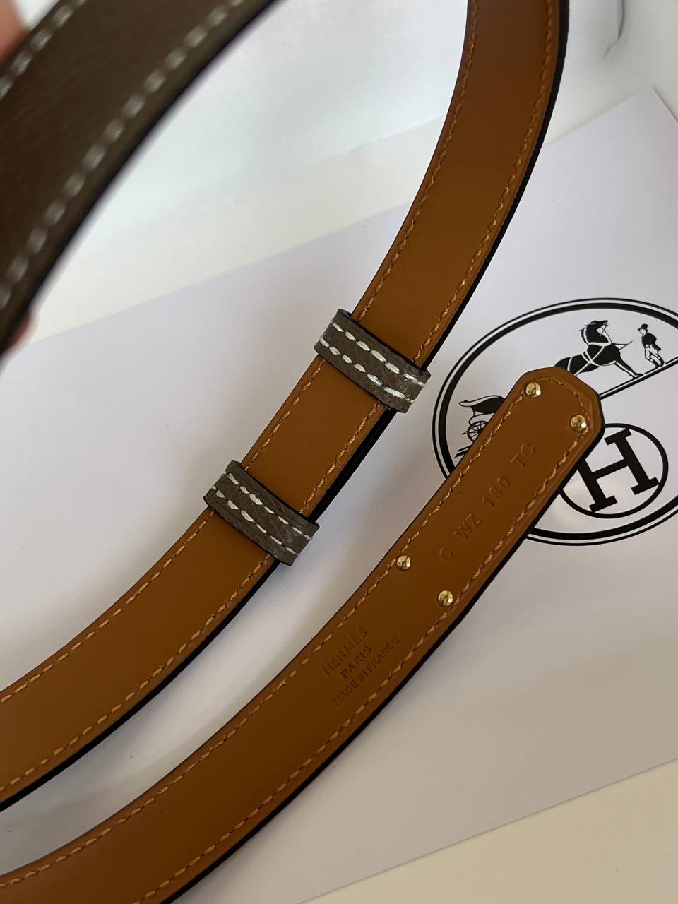 HERMES Kelly Epsom Leather Thin Belt