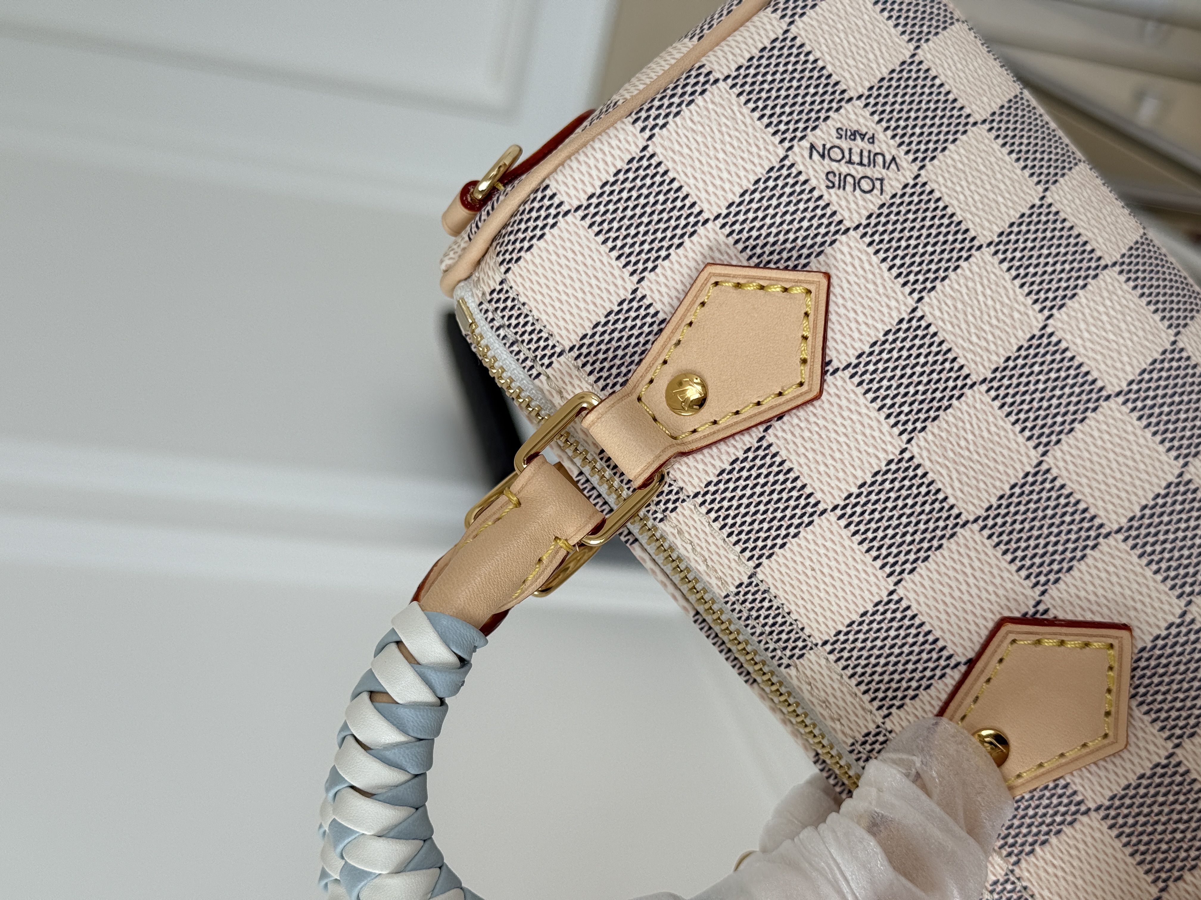Louis Vuitton Nano Speedy Damier Azur Handbag