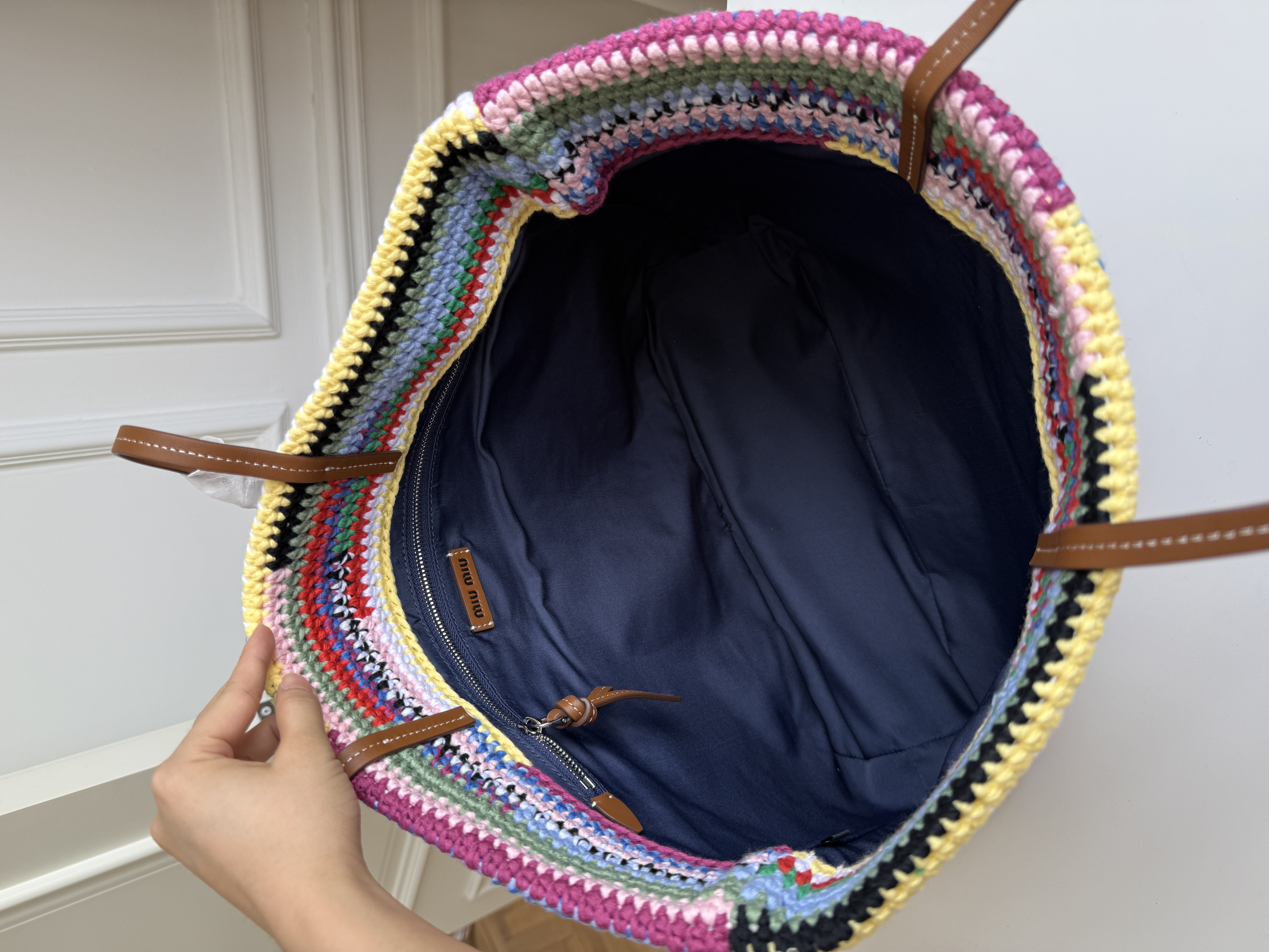 Miu Miu Rainbow Crochet Tote Bag