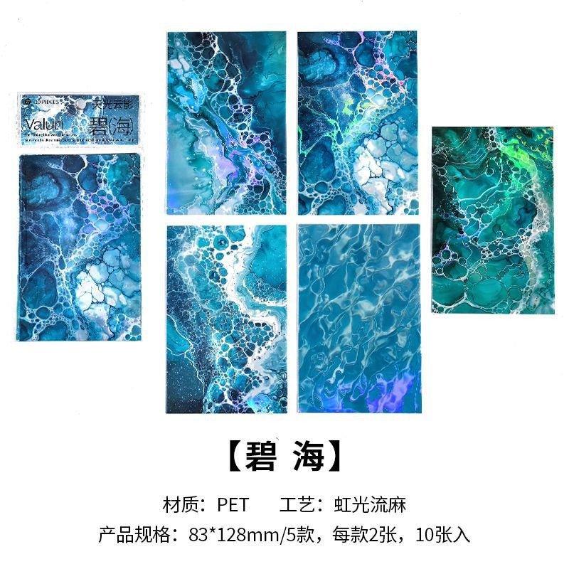 1123 PET iridescent flow linen sticker packs