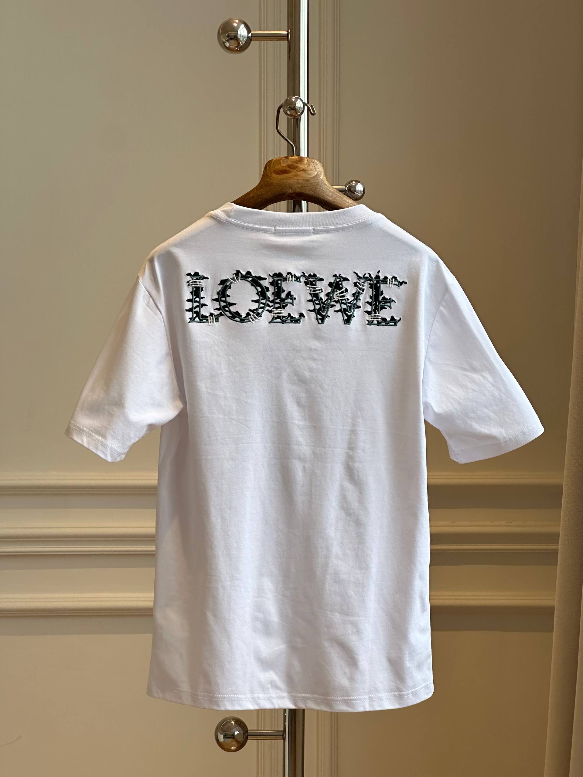 LOEWE Cotton T-Shirt with Barbed Wire Anagram Print