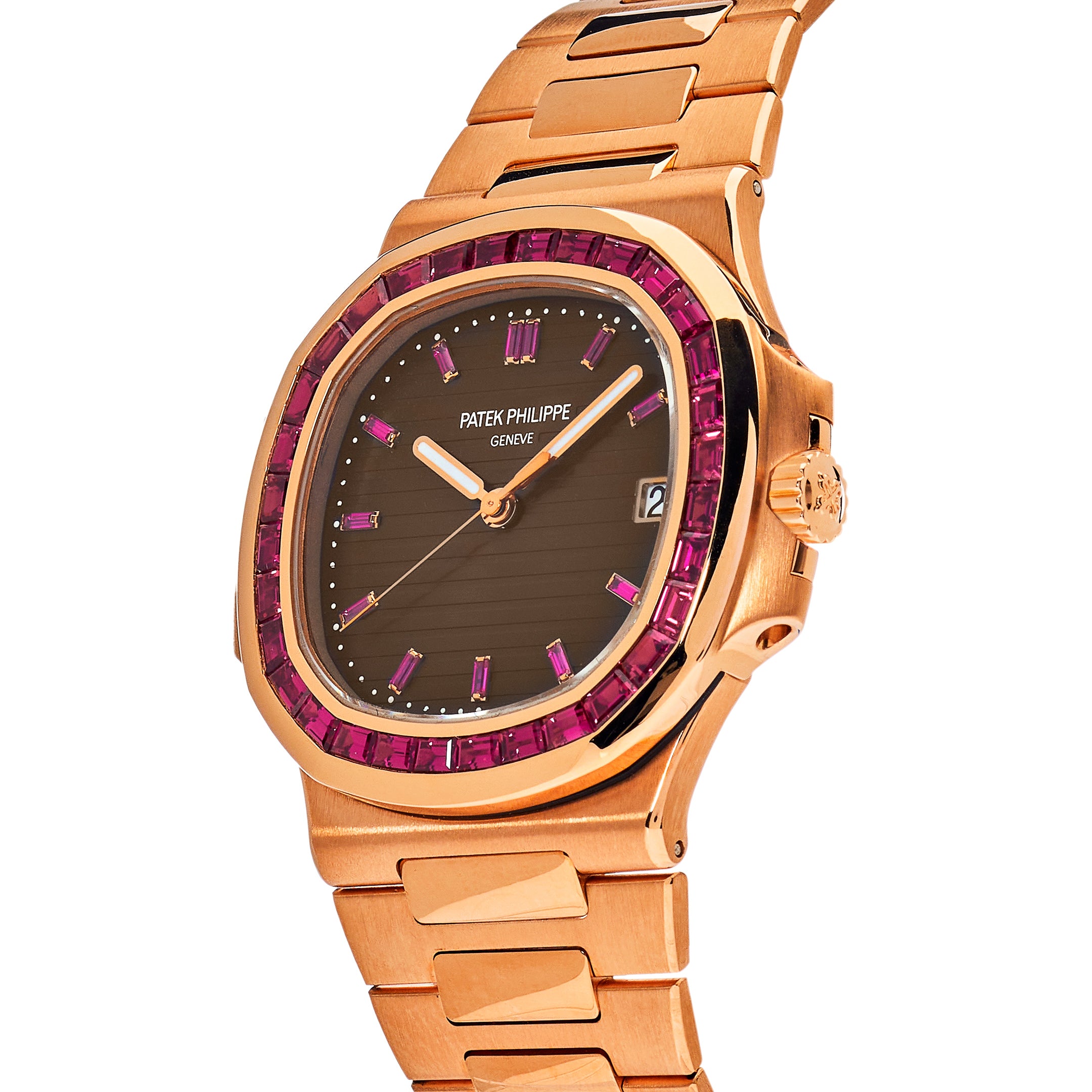 Patek Philippe Nautilus Rose Gold Ruby Bezel 5723/112R-001【1:1 Replica】