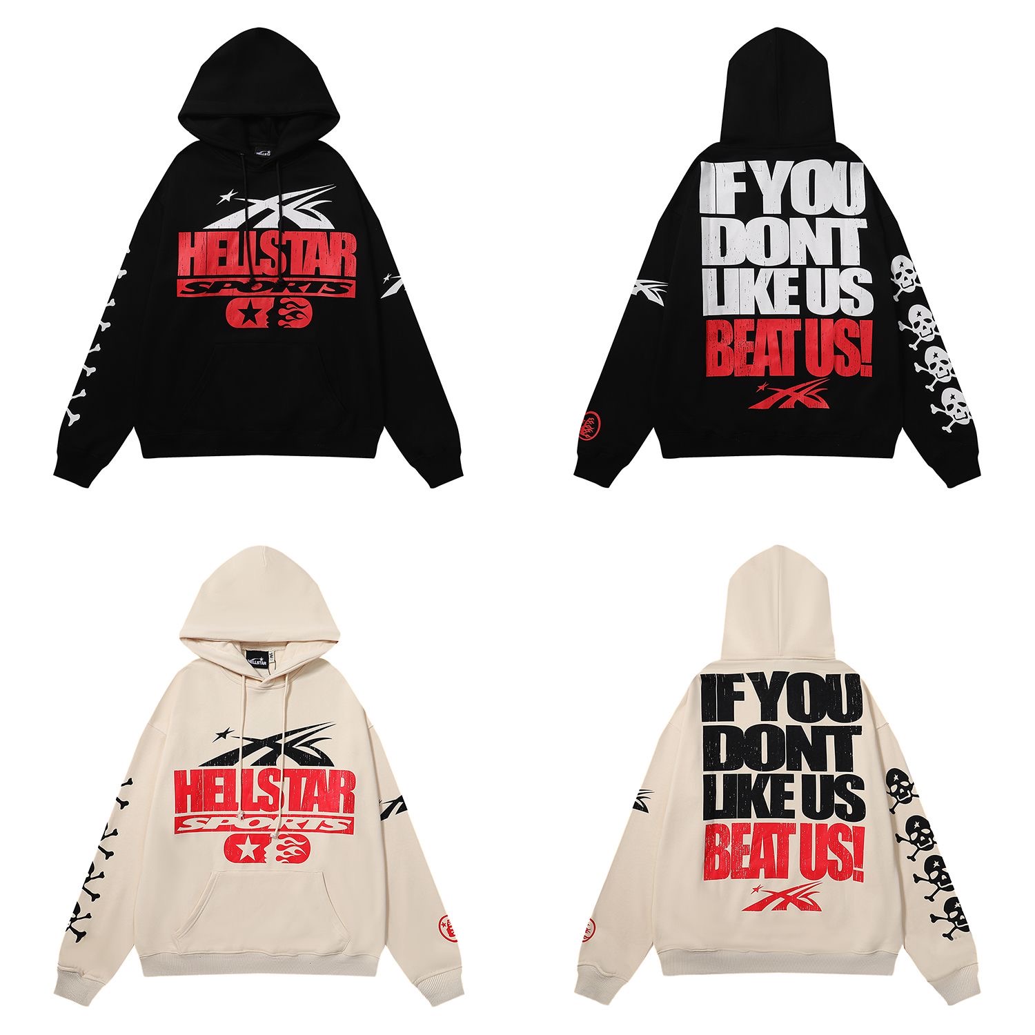 black or cream stuff hoodie