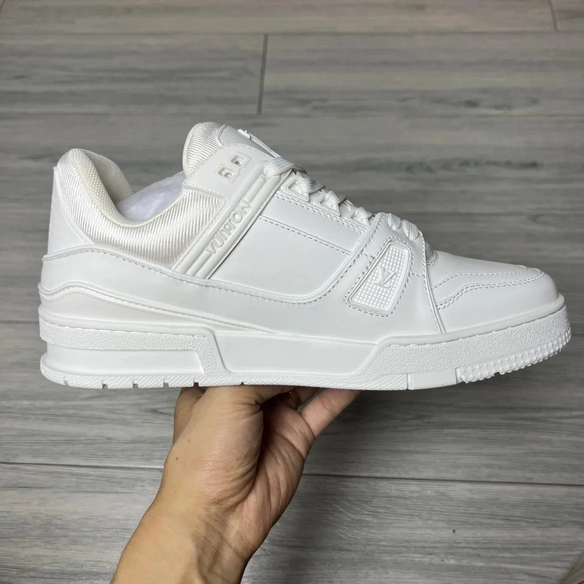 LV Trainer Shoes Pure White Color