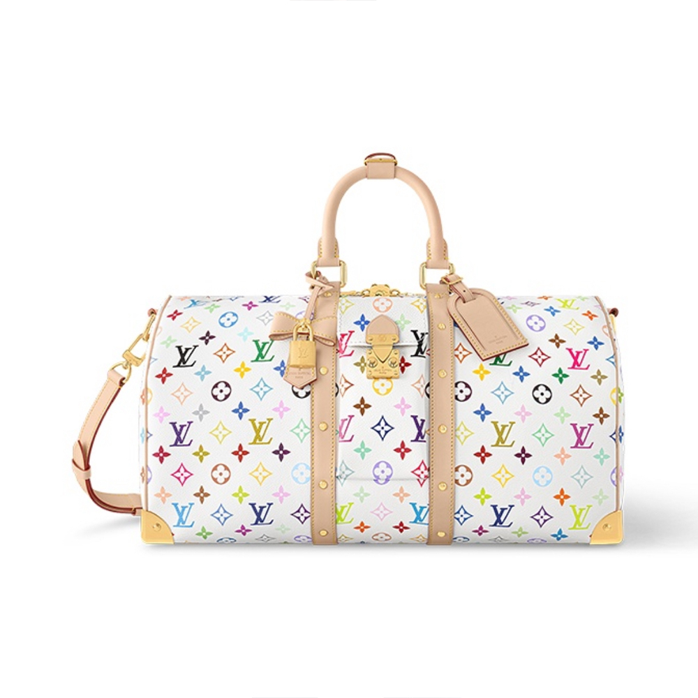 LV x TM KEEPALL BANDOULIÈRE 45 Travel Bag White