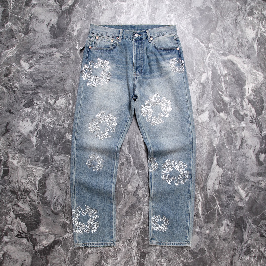 1:1 Best Quality Diamond Jeans Blue