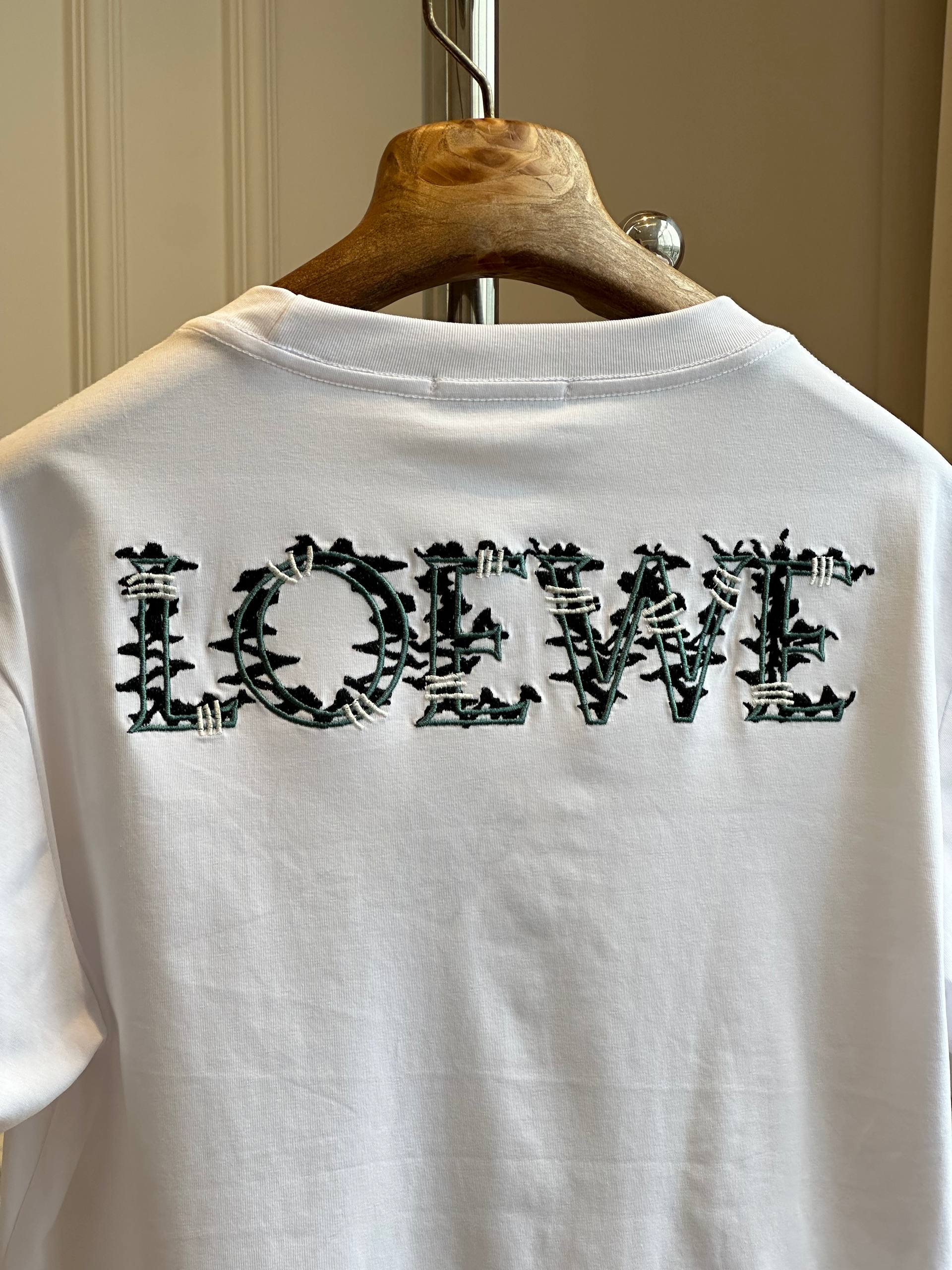 LOEWE Cotton T-Shirt with Barbed Wire Anagram Print