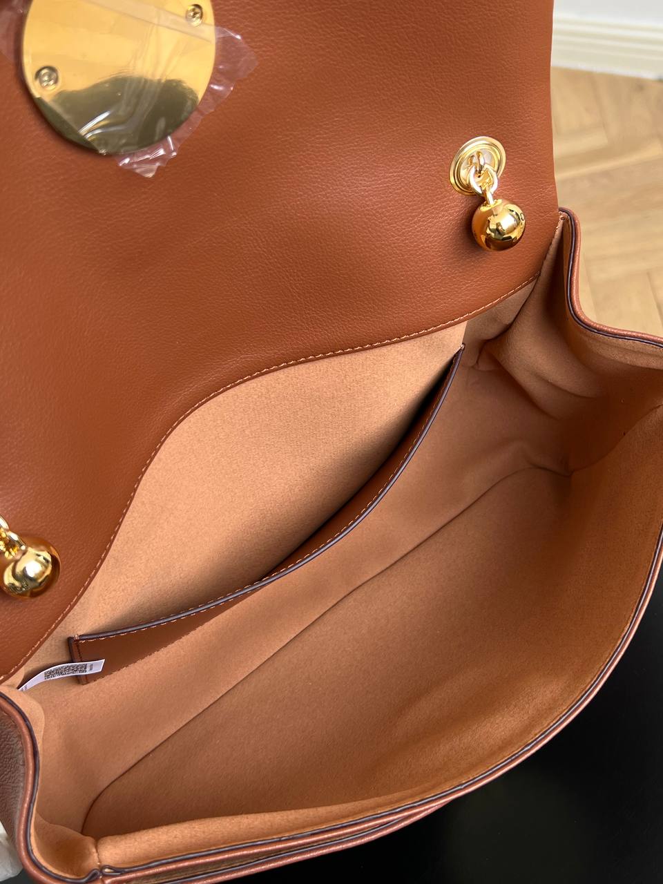 Chloe Caramel Grain Leather Pegasus Round Clasp Flap Crossbody Bag