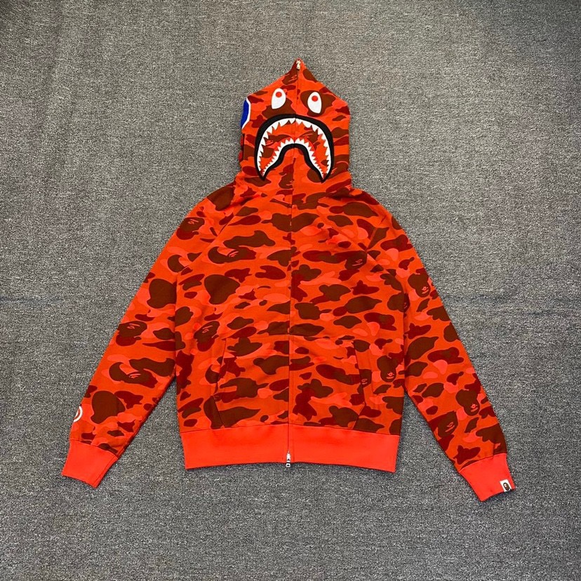 1:1 Best Quality Red Camo 1 Hood Zipper Hoodie