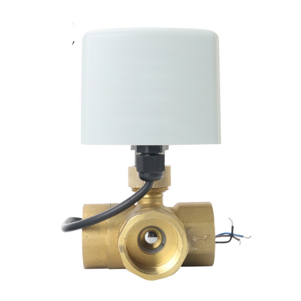 3 Way Motorized Ball Valve 220V 12V 24V - T/L Type Brass Electric Ball Valve Big Torque Metal Motor 3-Wire 2 Control (DN15-DN32)