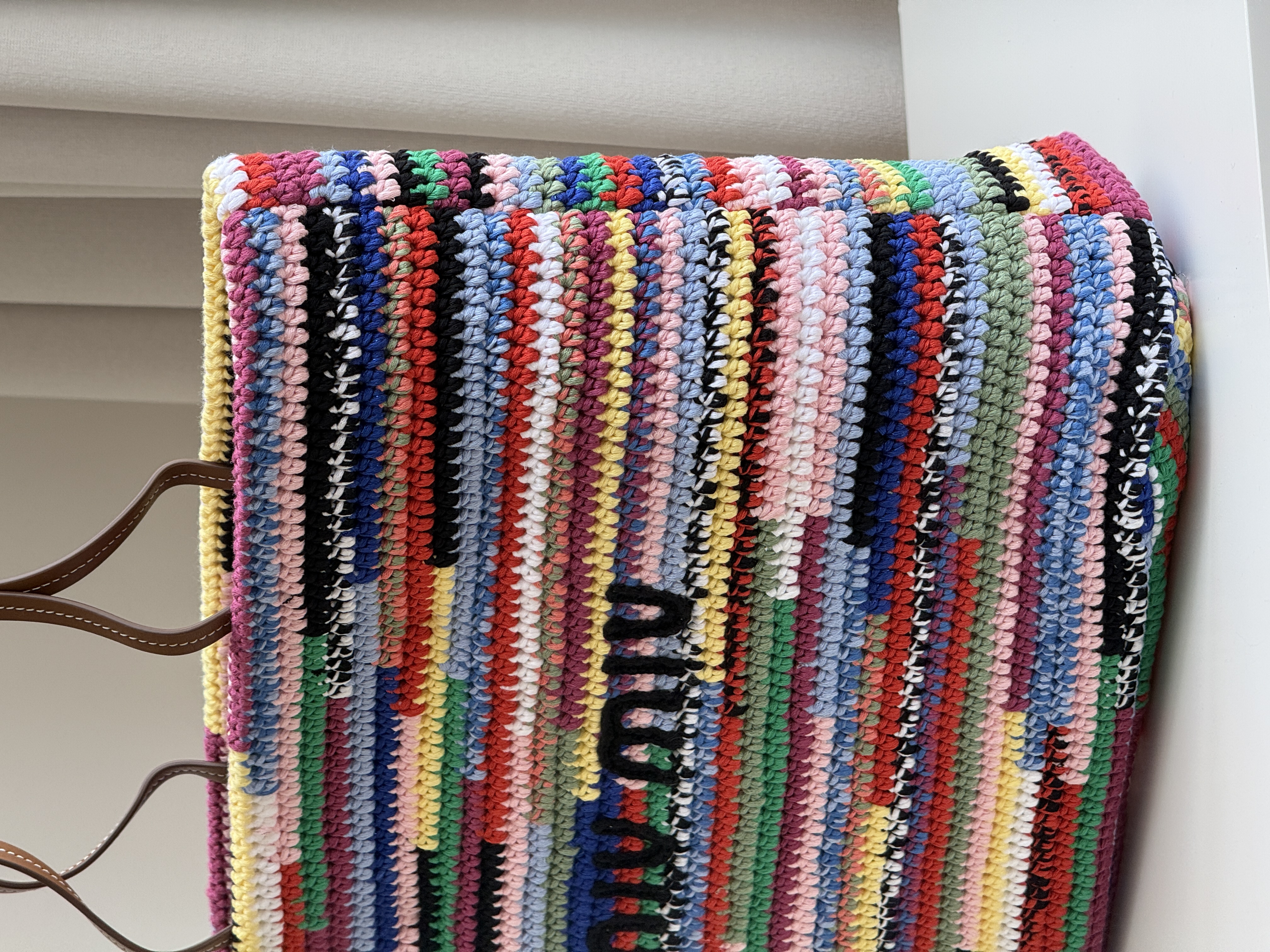 Miu Miu Rainbow Crochet Tote Bag
