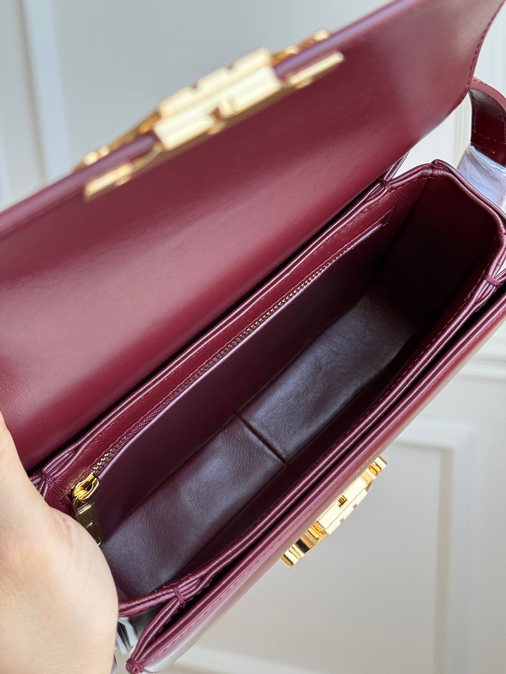 Celine Triomphe Small Shiny Calfskin Box Crossbody Bag
