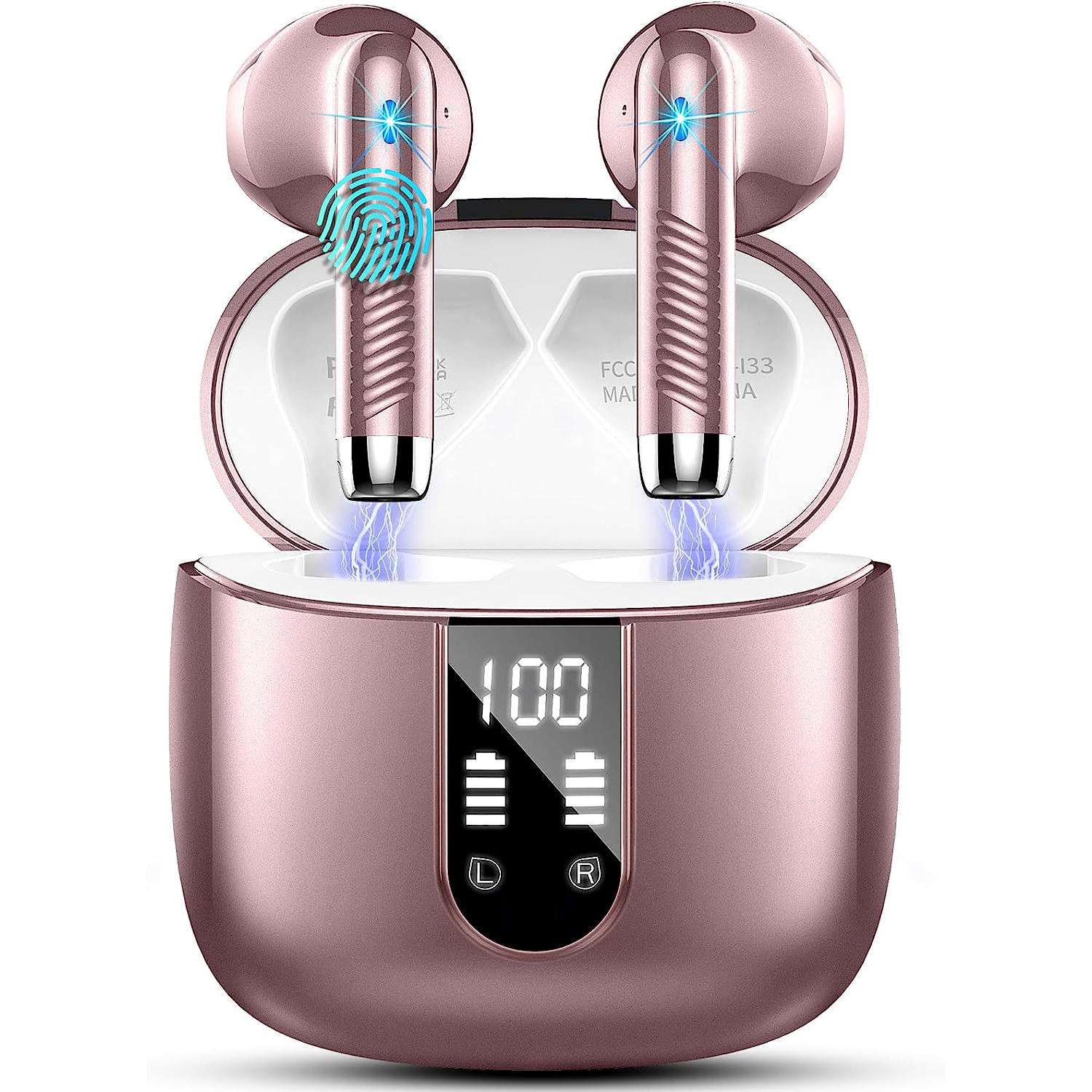 True Wireless for 5.3 In-Ear Earbuds 13mm Dynamic Drivers HiFi Stereo Sound CVC8.0 Microphone LED ANC IPX4