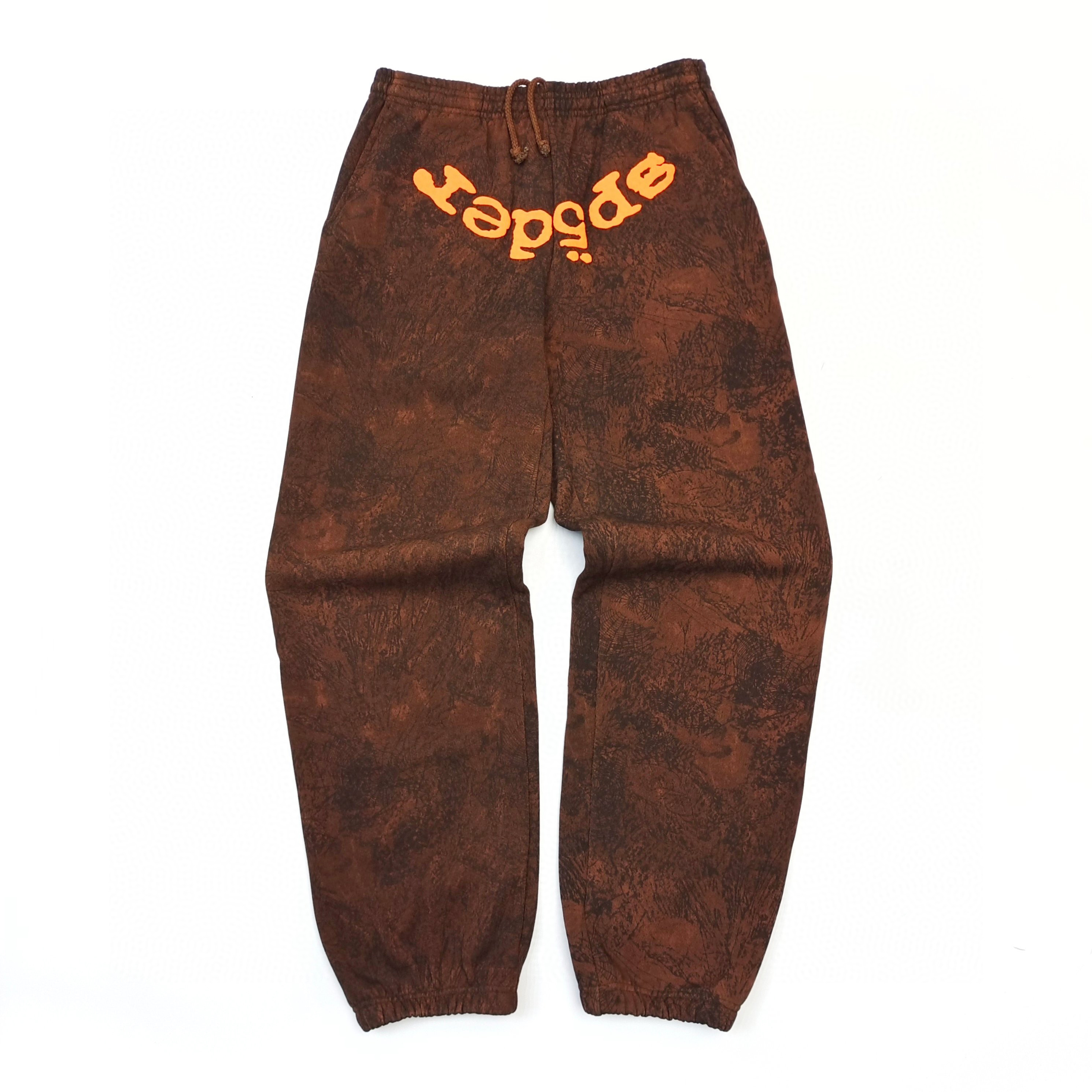 1:1 Best Quality Sp5der Pants Dark Brown