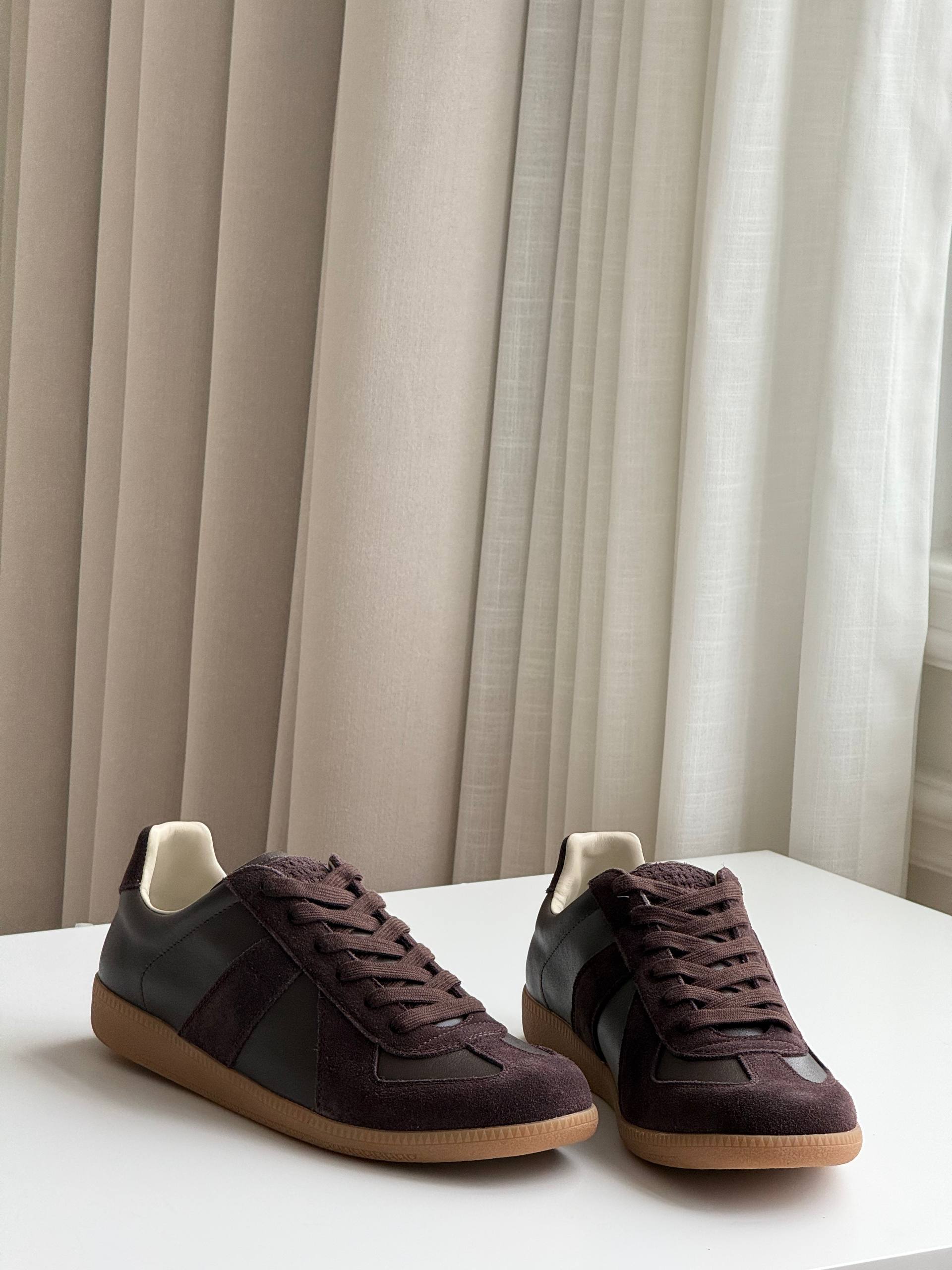 Maison Margiela Replica Low-Top Leather and Suede Sneakers