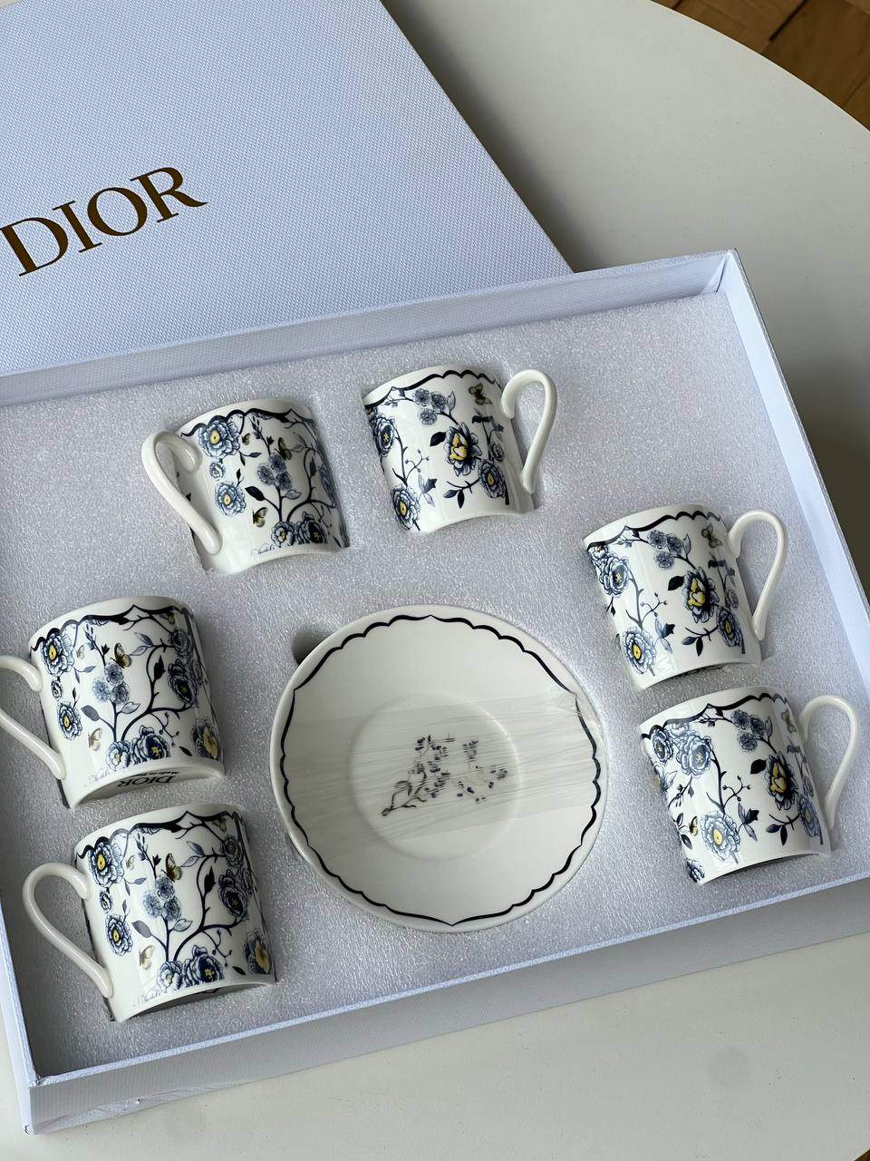 Dior Maison Floral & Butterfly Print Ceramic Cup and Saucer Gift Set