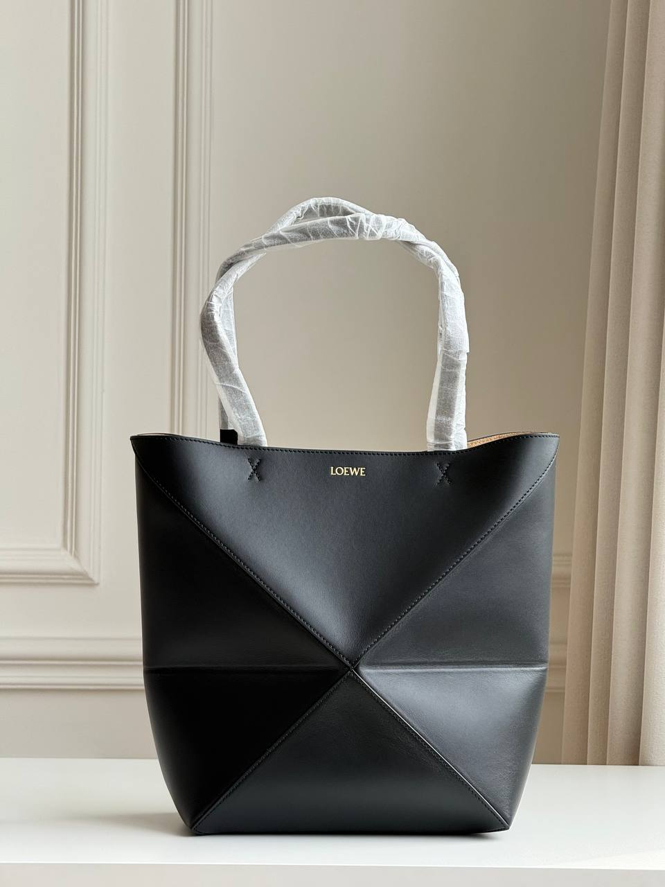 LOEWE Medium Puzzle Fold Tote in Shiny Calfskin