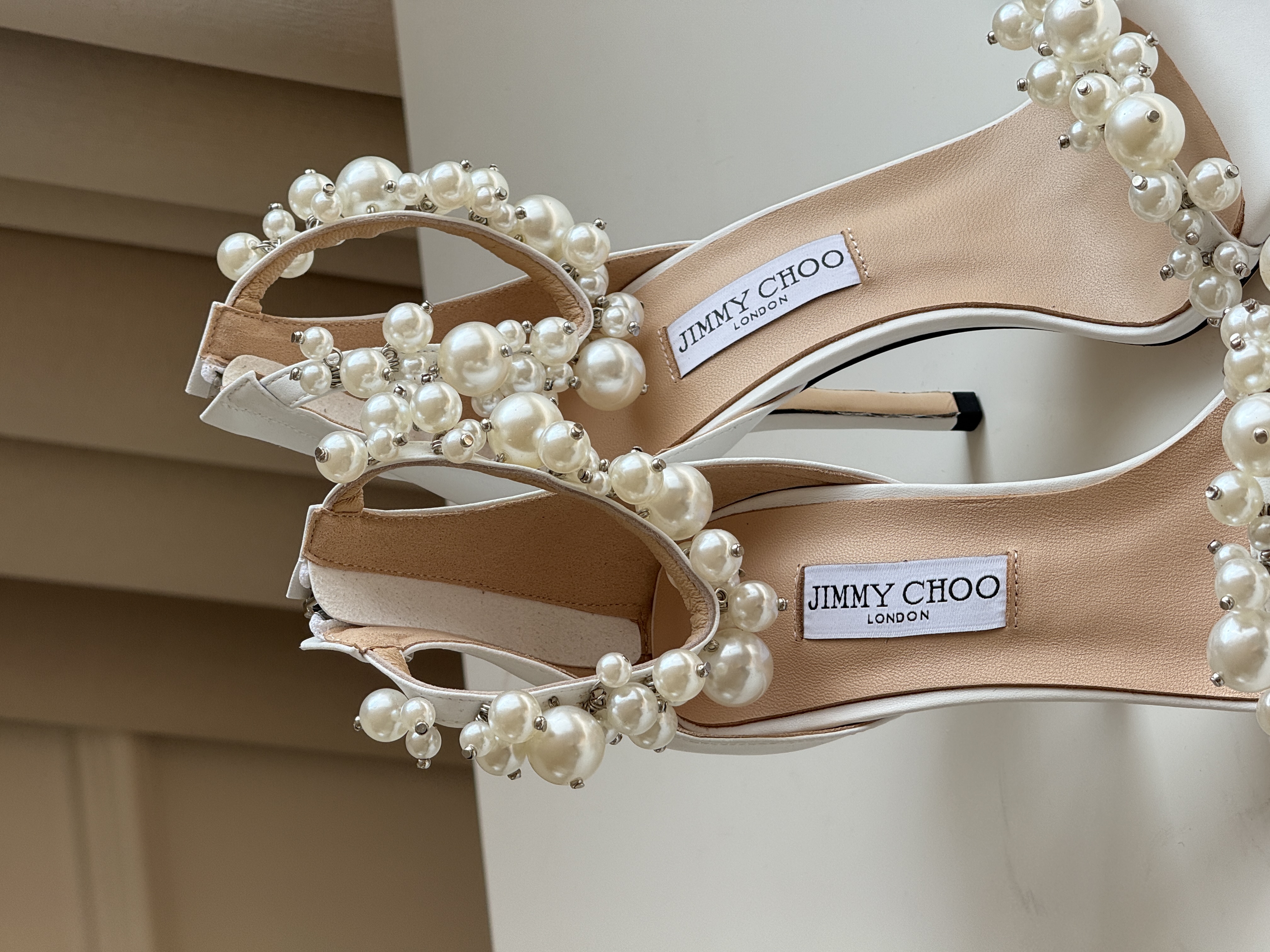 Jimmy Choo Aura Pearl Stiletto Sandals