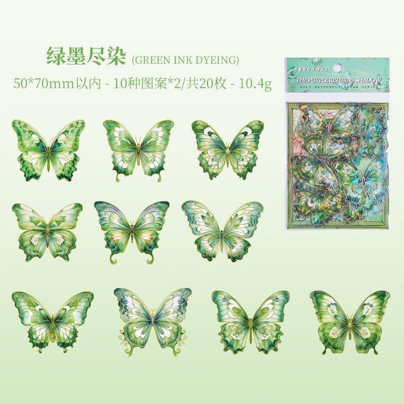 1107 Gilt Butterfly Dream Handbook Sticker Pack