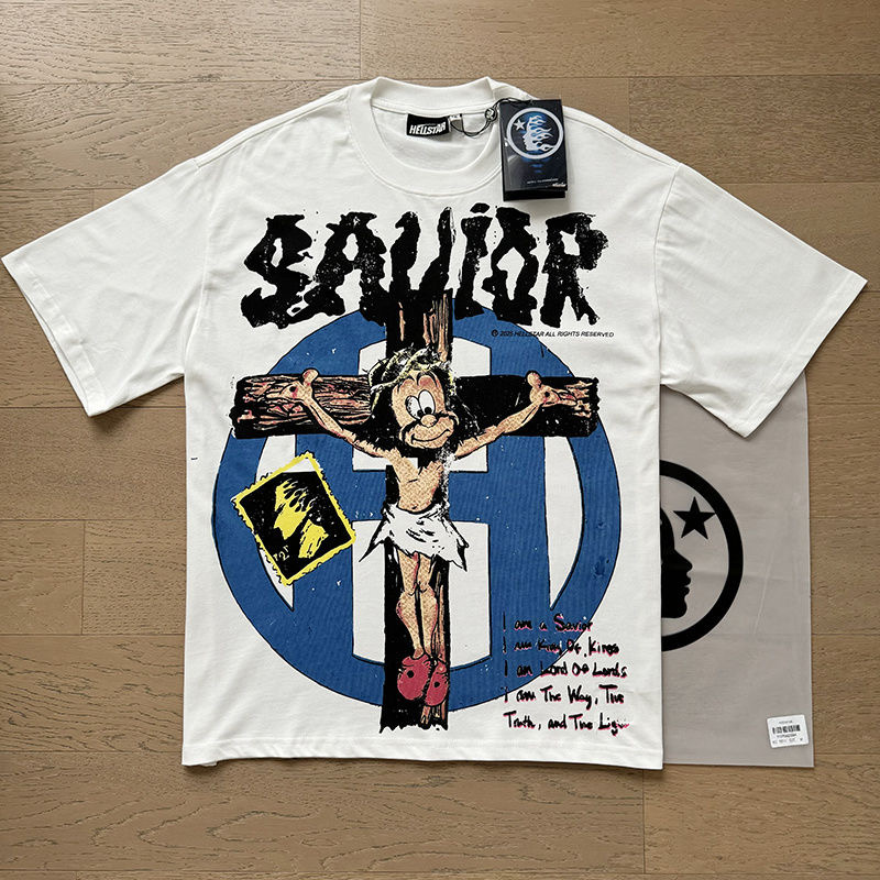 Hellstar Cartoon Jesus Print Tee White