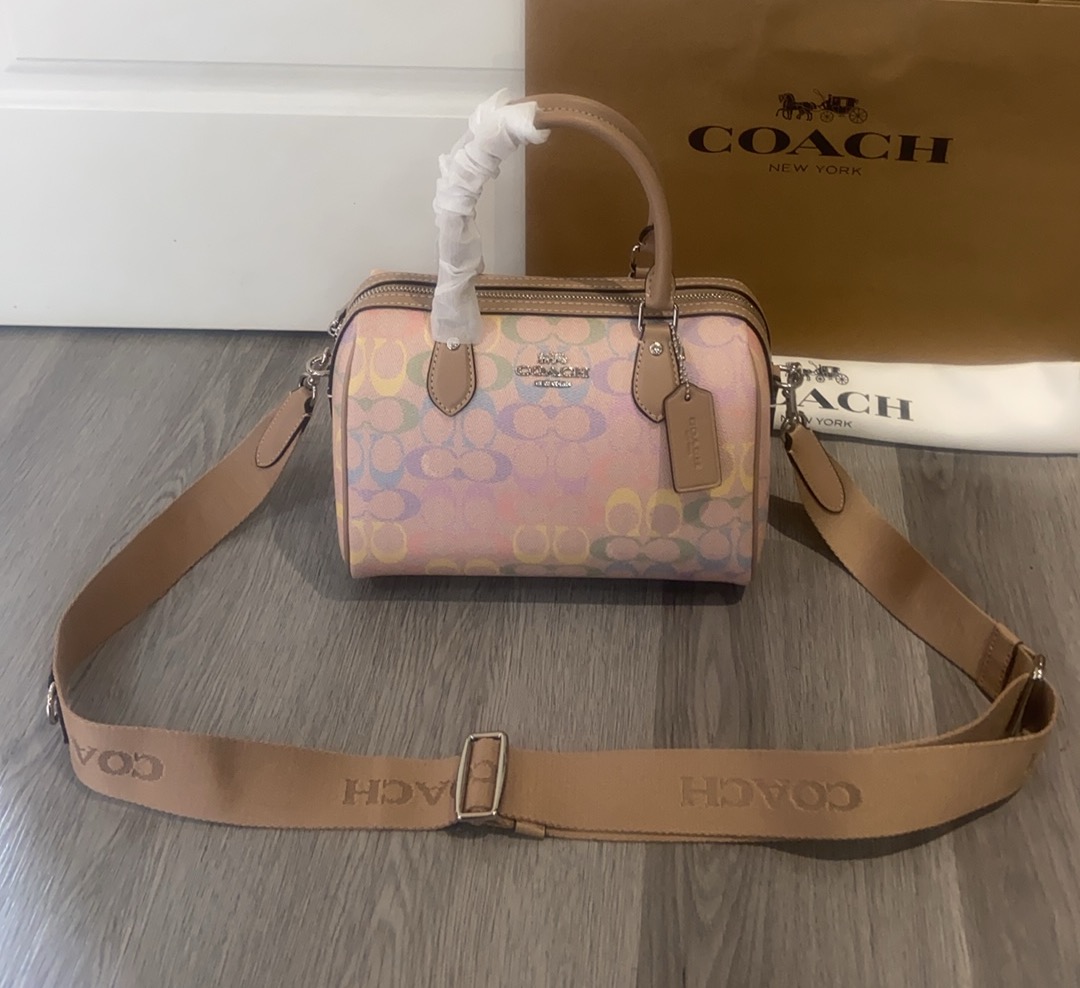 Women Handbag CDA90 Rowan Satchel Bag In Rainbow Signature Canvas