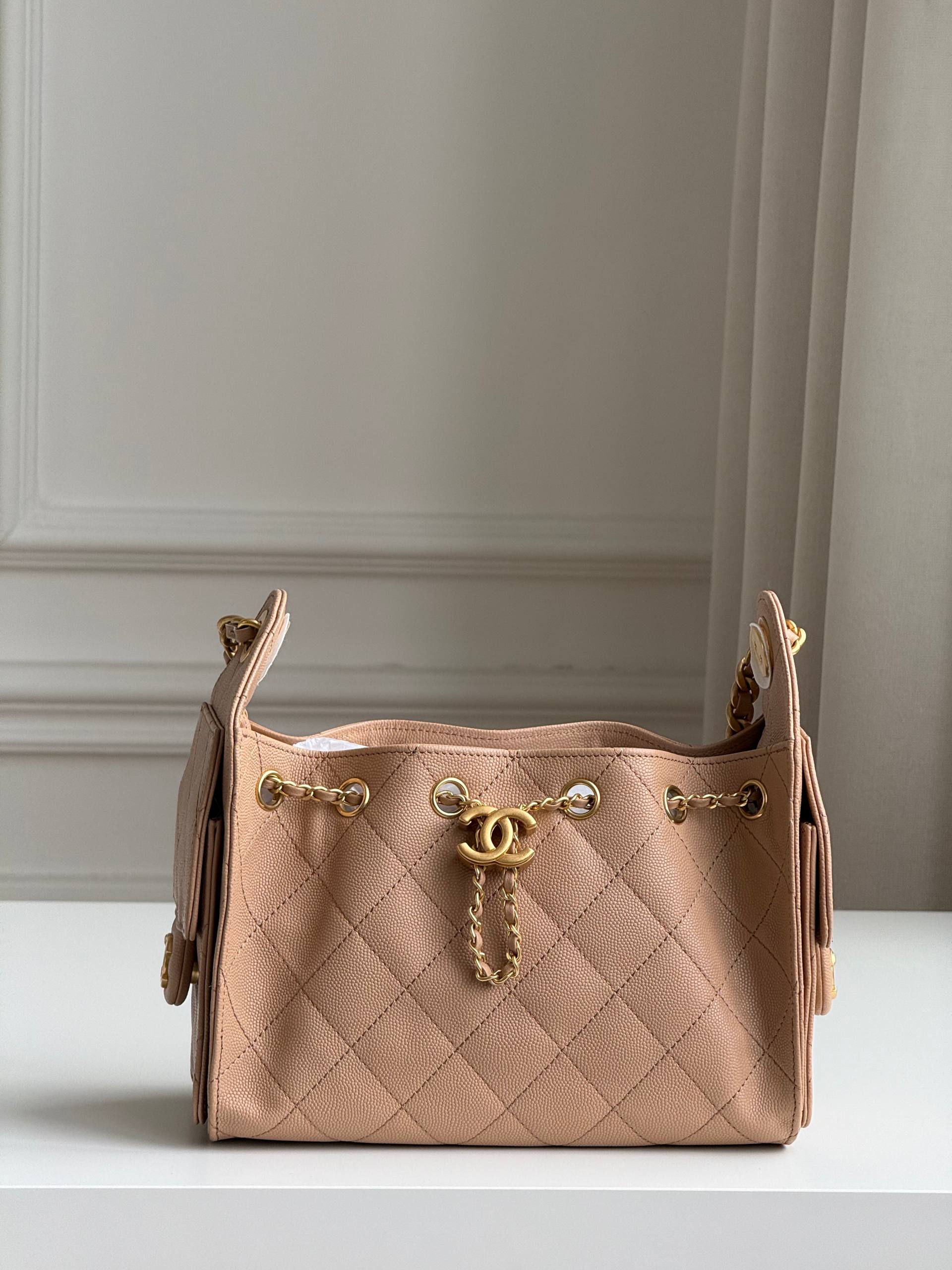 Chanel Caviar Quilted Bucket Bag with CC Turnlock