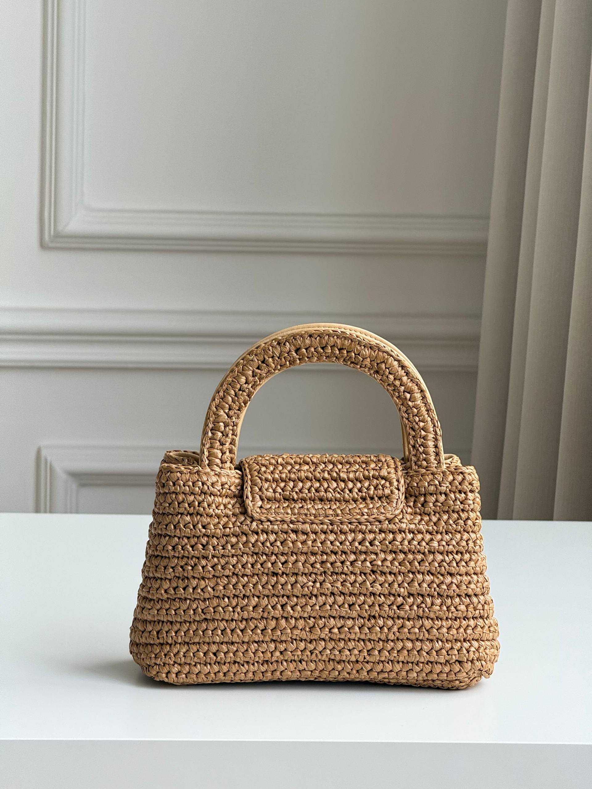 Chanel Small Raffia Woven Handbag