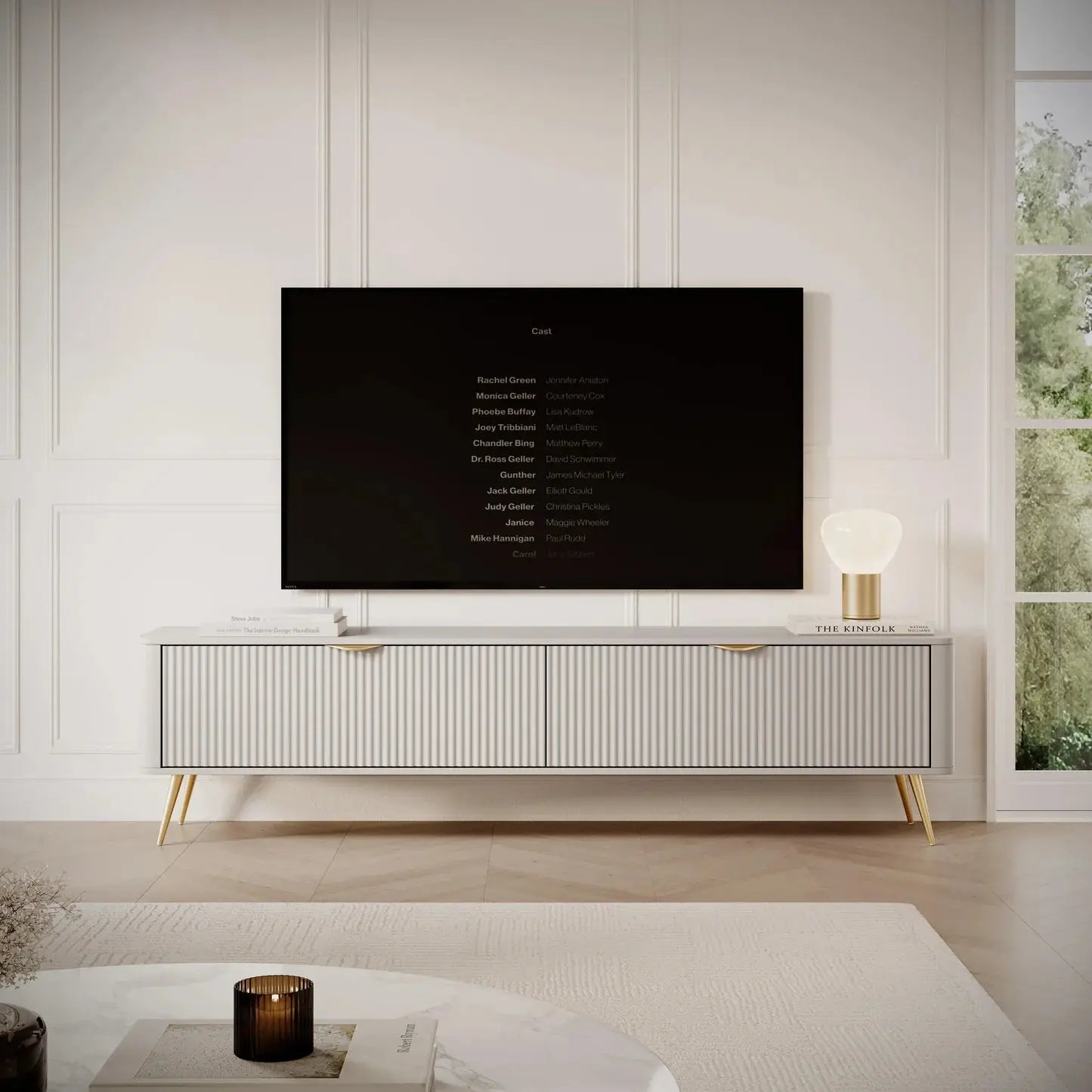 LANTEA - Meuble TV avec un style moderne - 200 x 38 x 51
