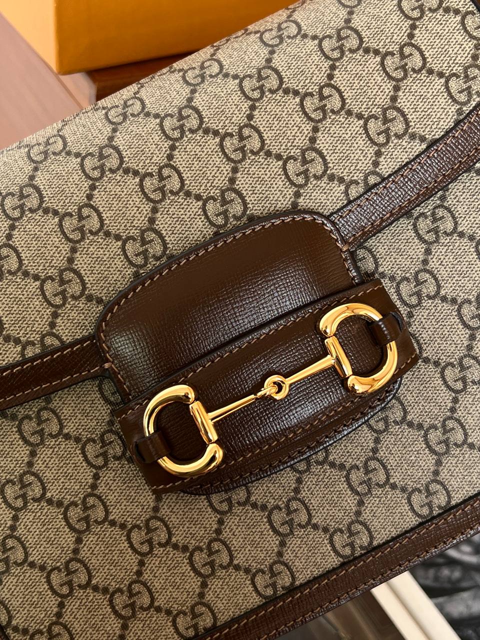 Gucci GG Supreme 1955 Horsebit Flap Shoulder Bag