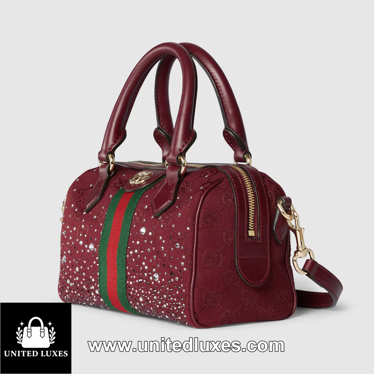 Replica Ophidia crystals small boston bag