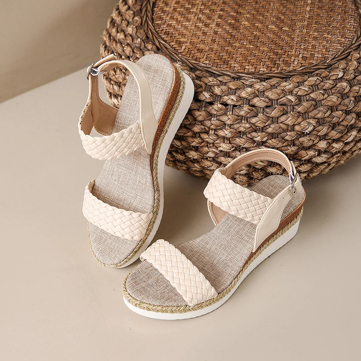 Sandales Compensées à Bride 