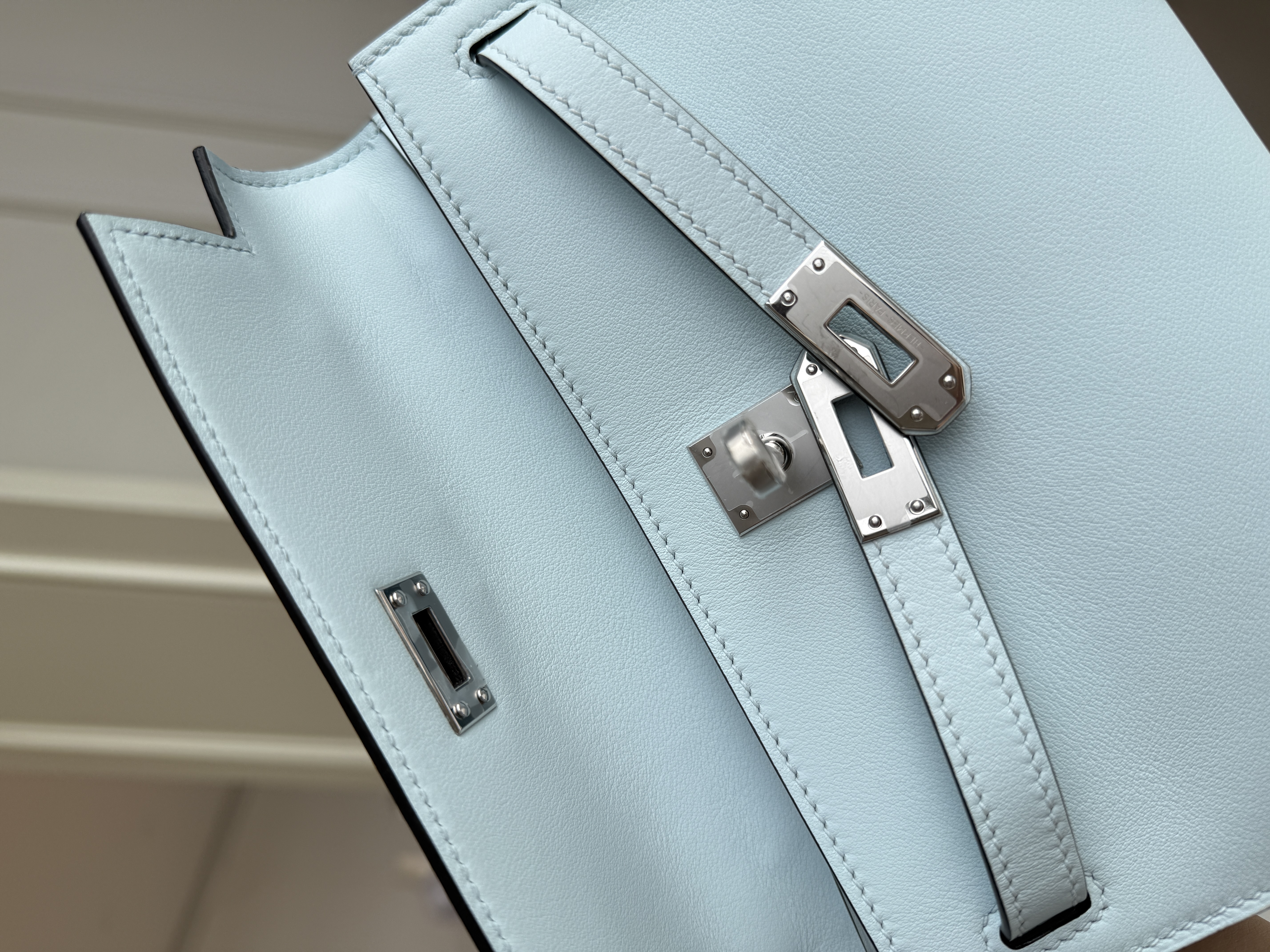 Hermès Mini Kelly II Glacier Blue (8U) with Silver Hardware