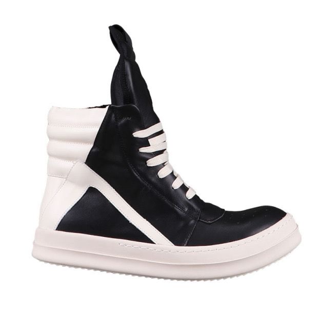 Rick Owens Milk White & Black Top Sneaker