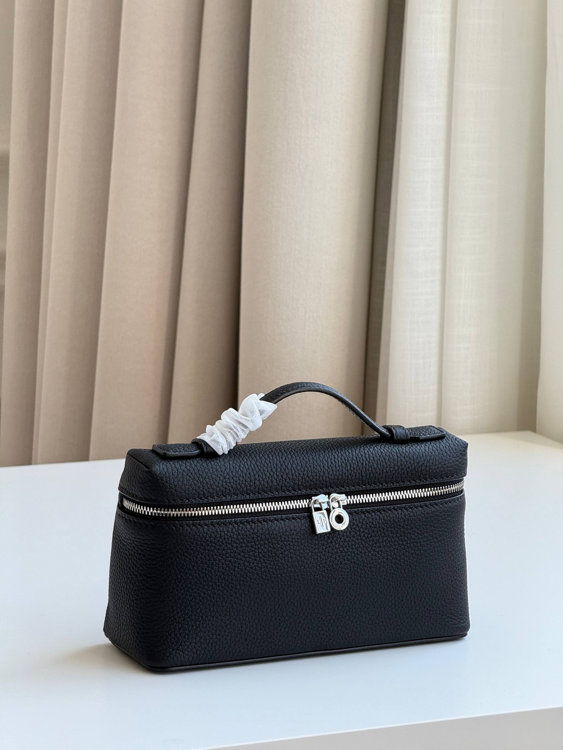 Loro Piana Extra Pocket L19 Black Calfskin Pouch