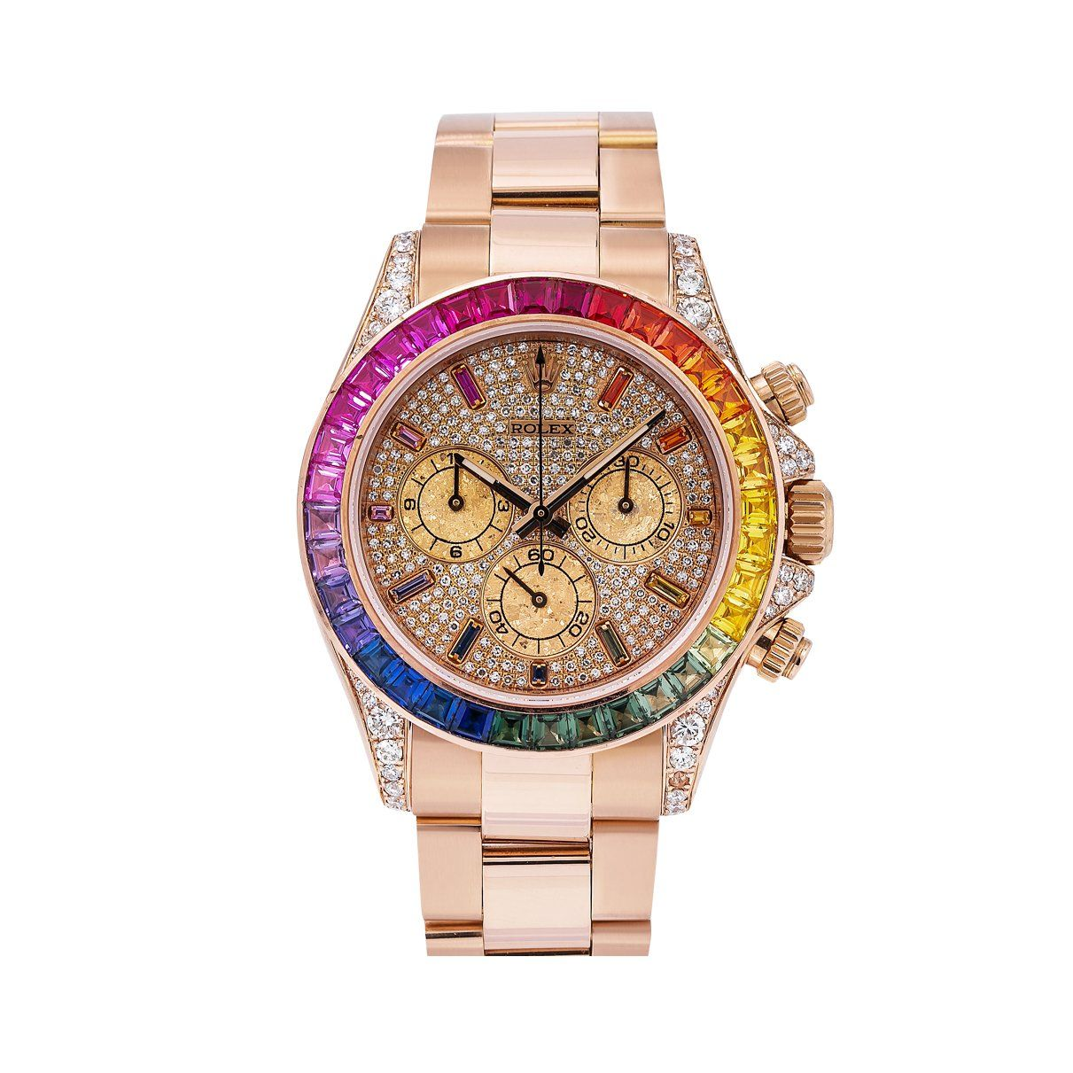 Men's Diamond Watch Rolex Day-Date Gold 40 mm Rose Gold Tone Dial【1:1 Replica】