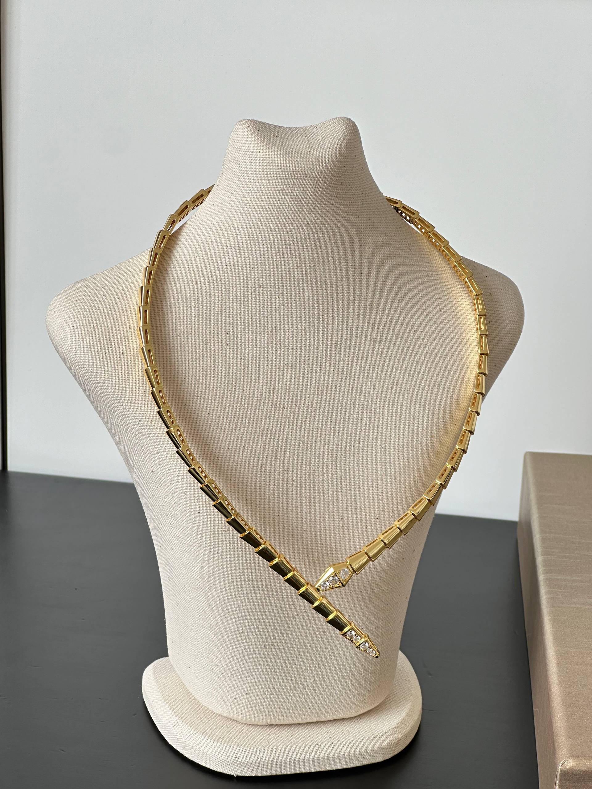 Bvlgari Serpenti Viper Yellow Gold Diamond Choker Necklace