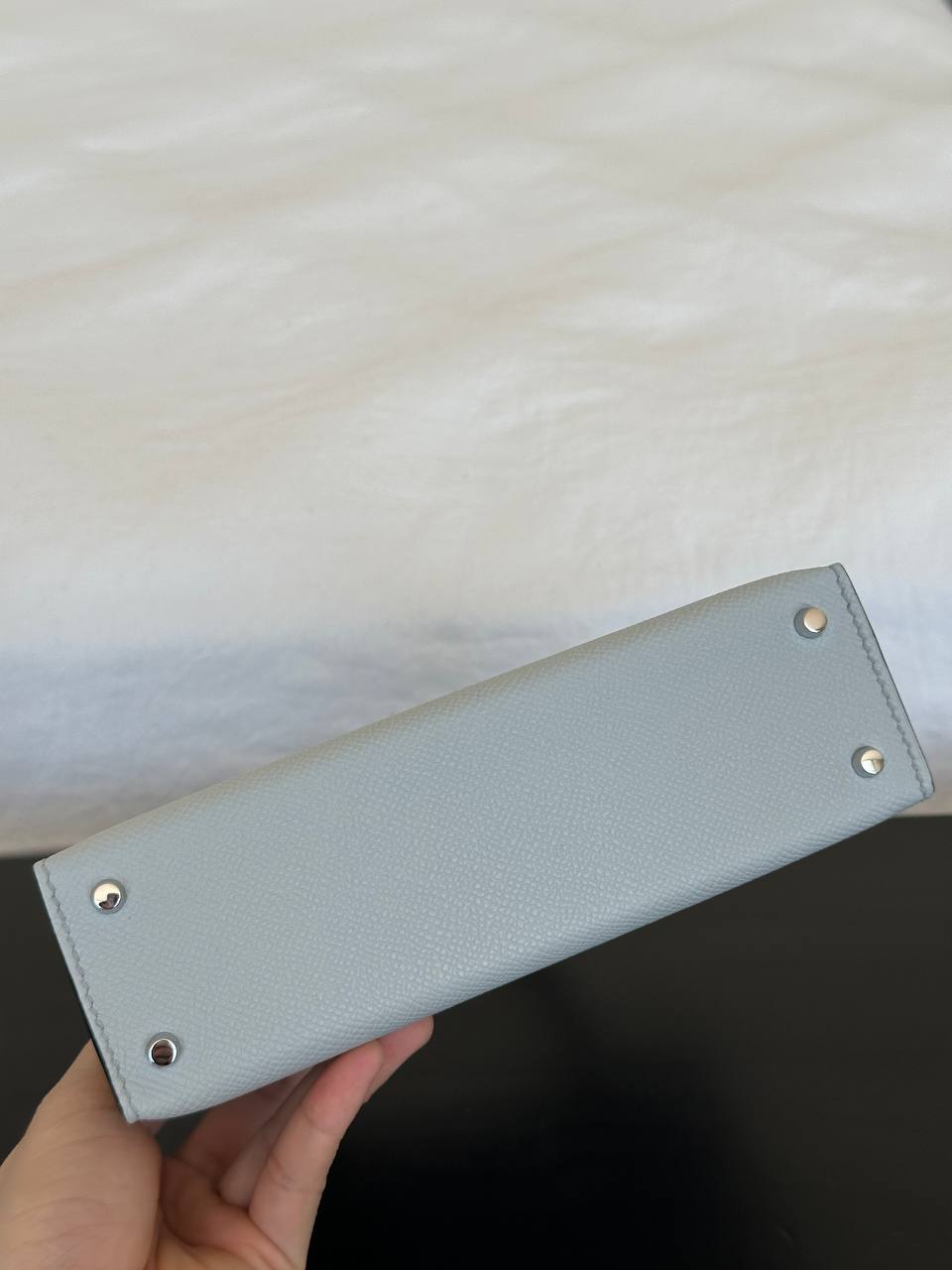 Hermès Glacier Blue Epsom Mini Kelly II Handbag With Silver Hardware