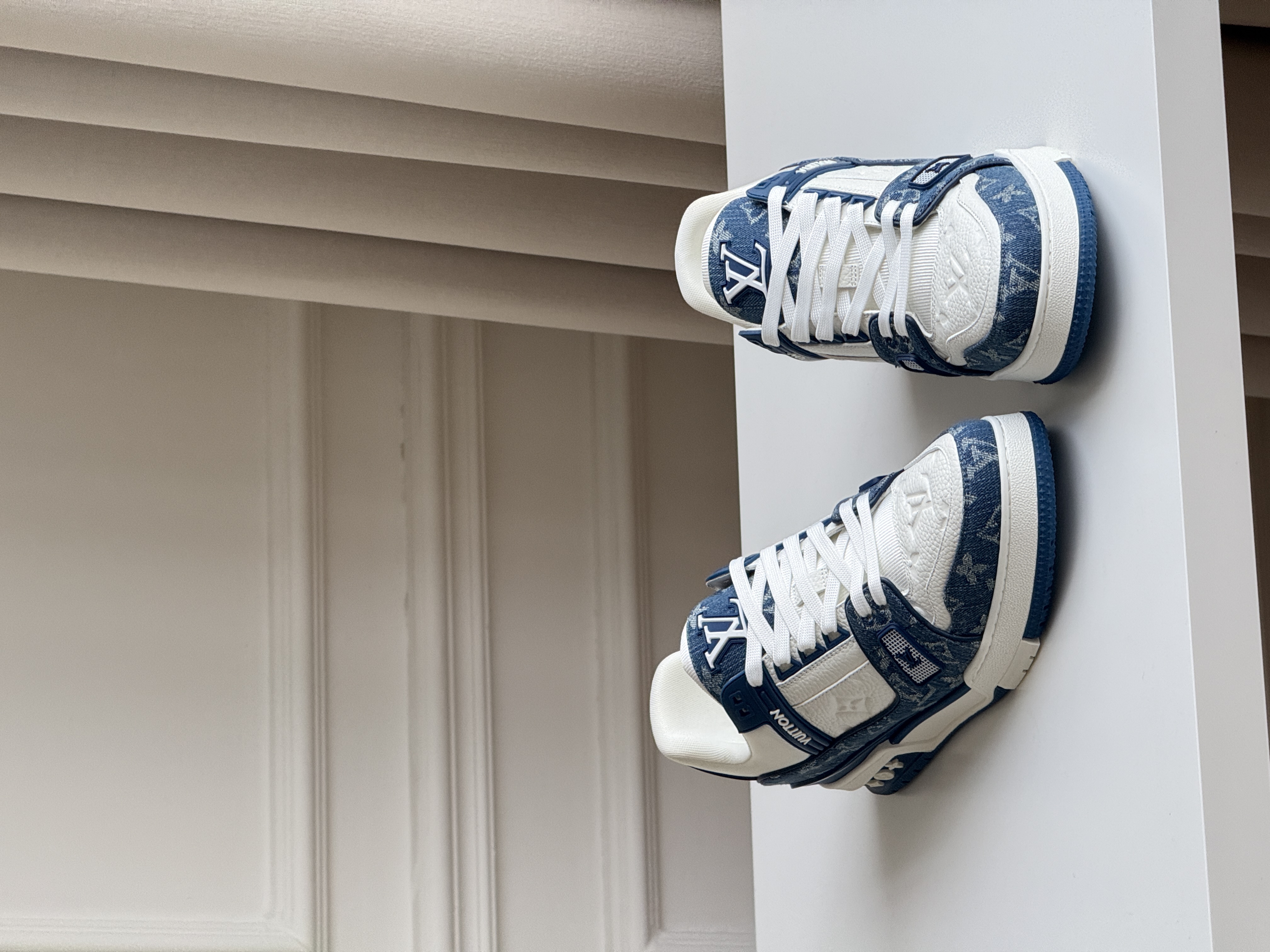 Louis Vuitton Trainer Denim Monogram Sneakers