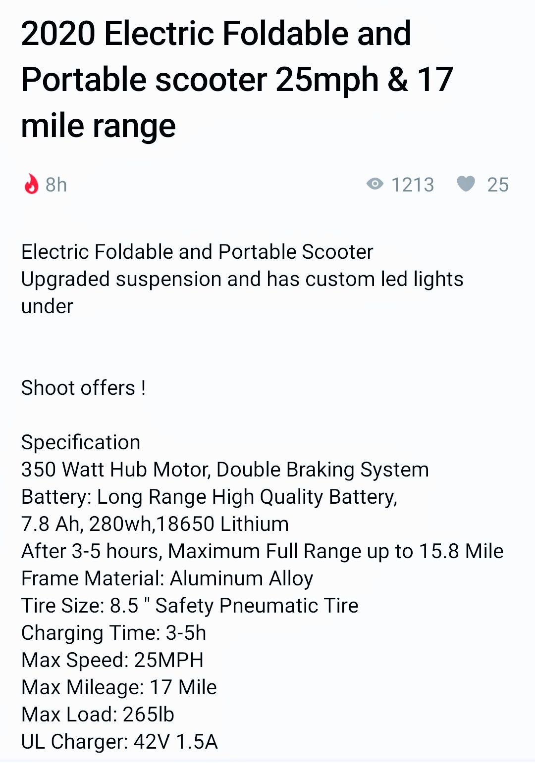 2020 electric scooter foldable & portabl New XH58L