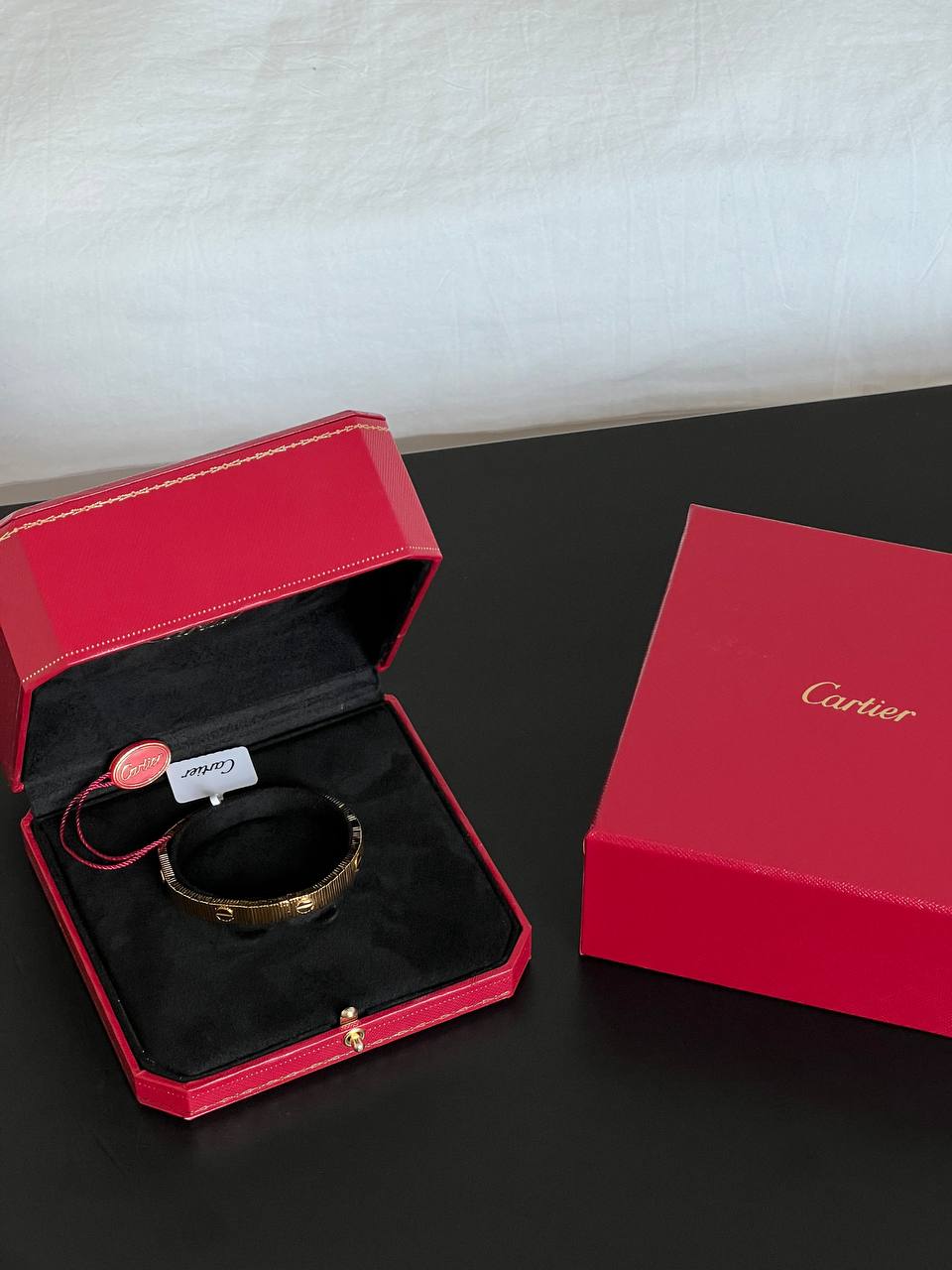 Cartier Love 18K Yellow Gold Grooved Narrow Bracelet