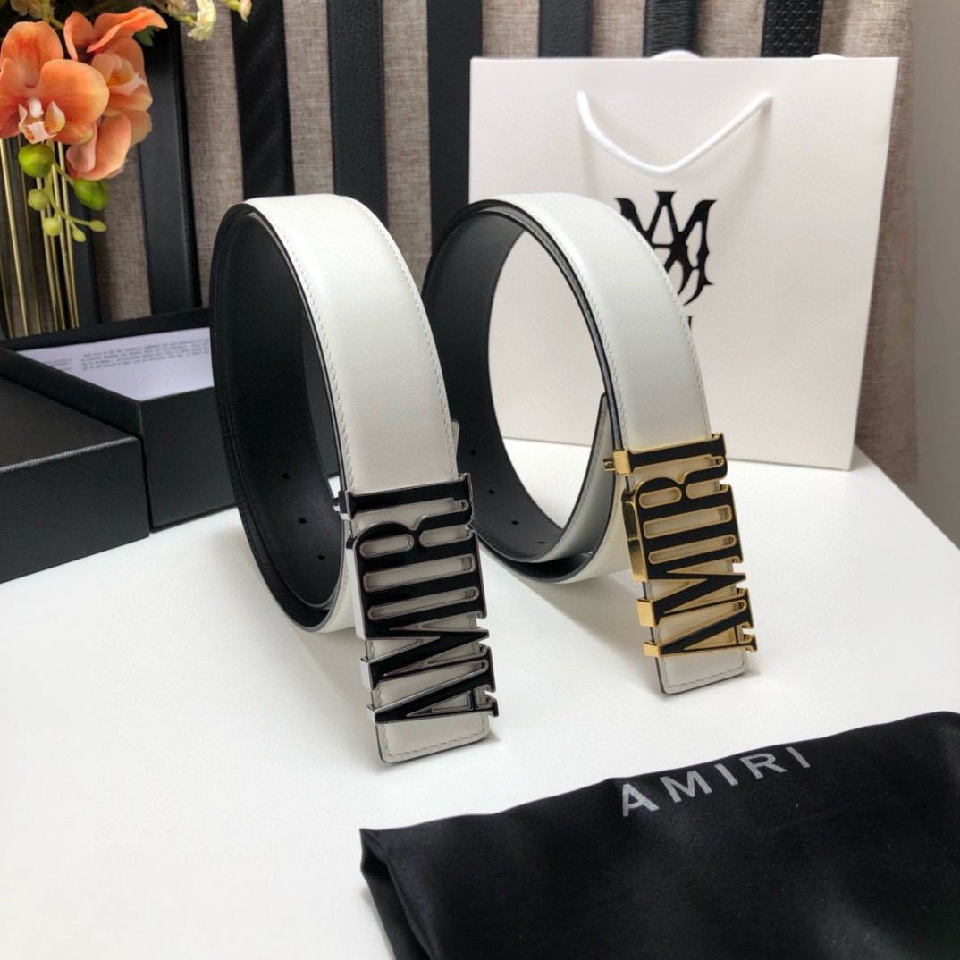 Amiri white letters golden and silver  belts