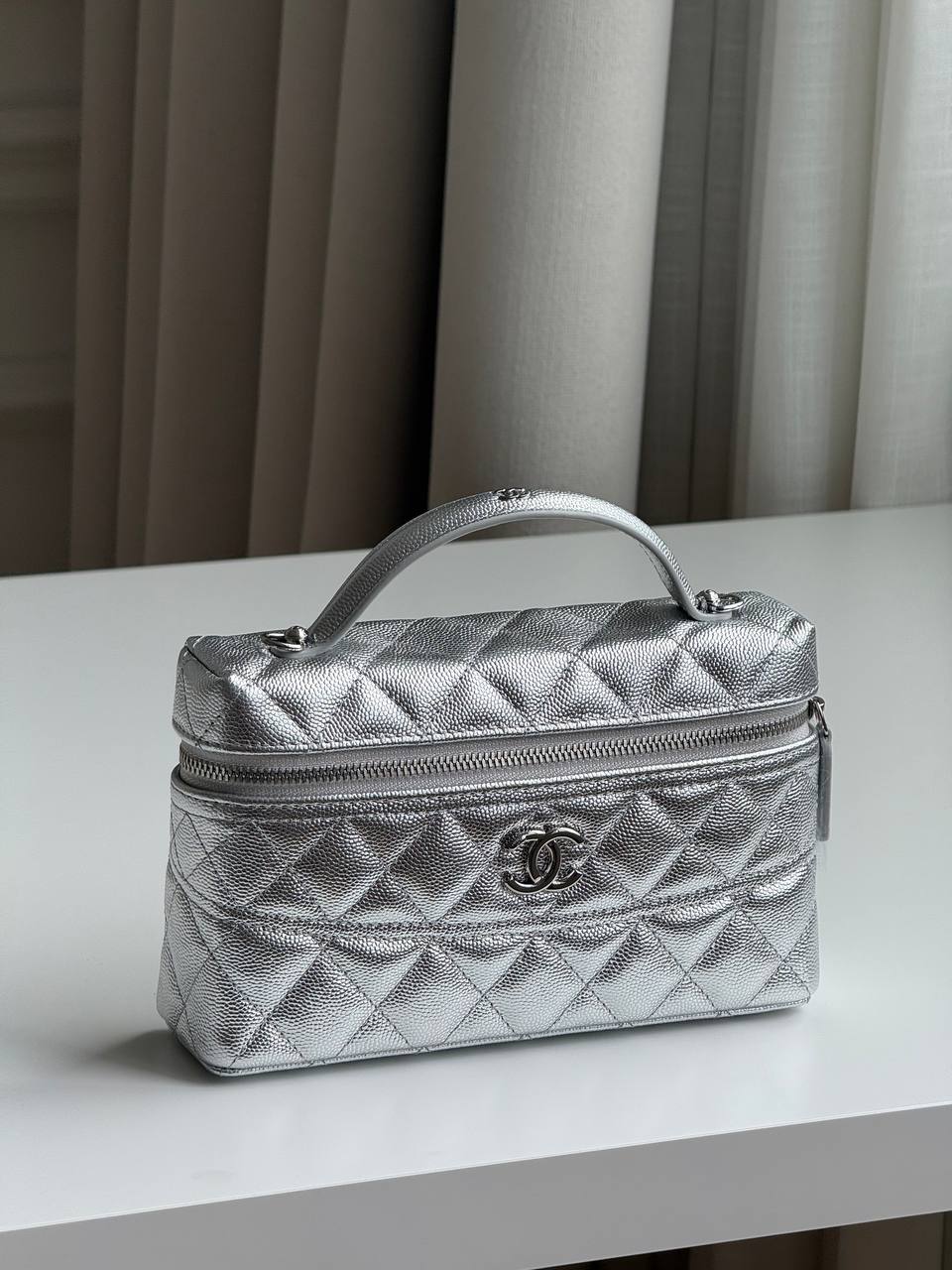 CHANEL Top Handle Long Vanity Case with Chain