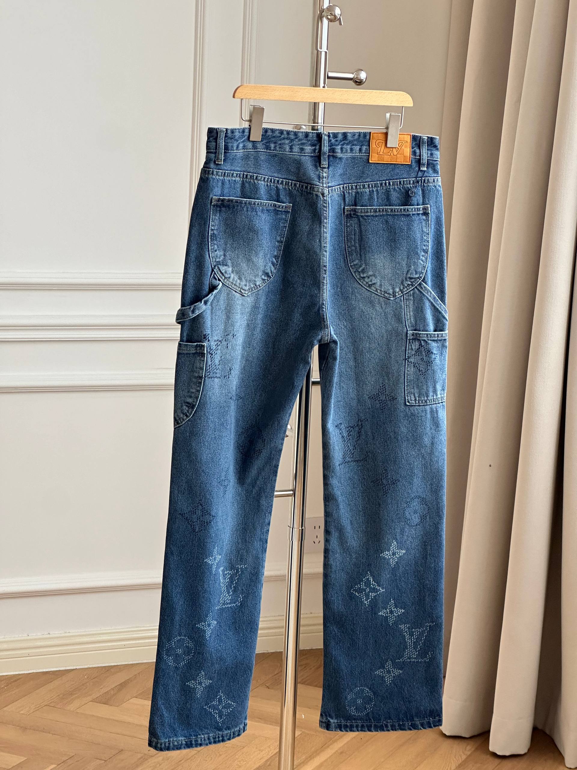 Louis Vuitton Monogram Laser-Etched Carpenter Jeans