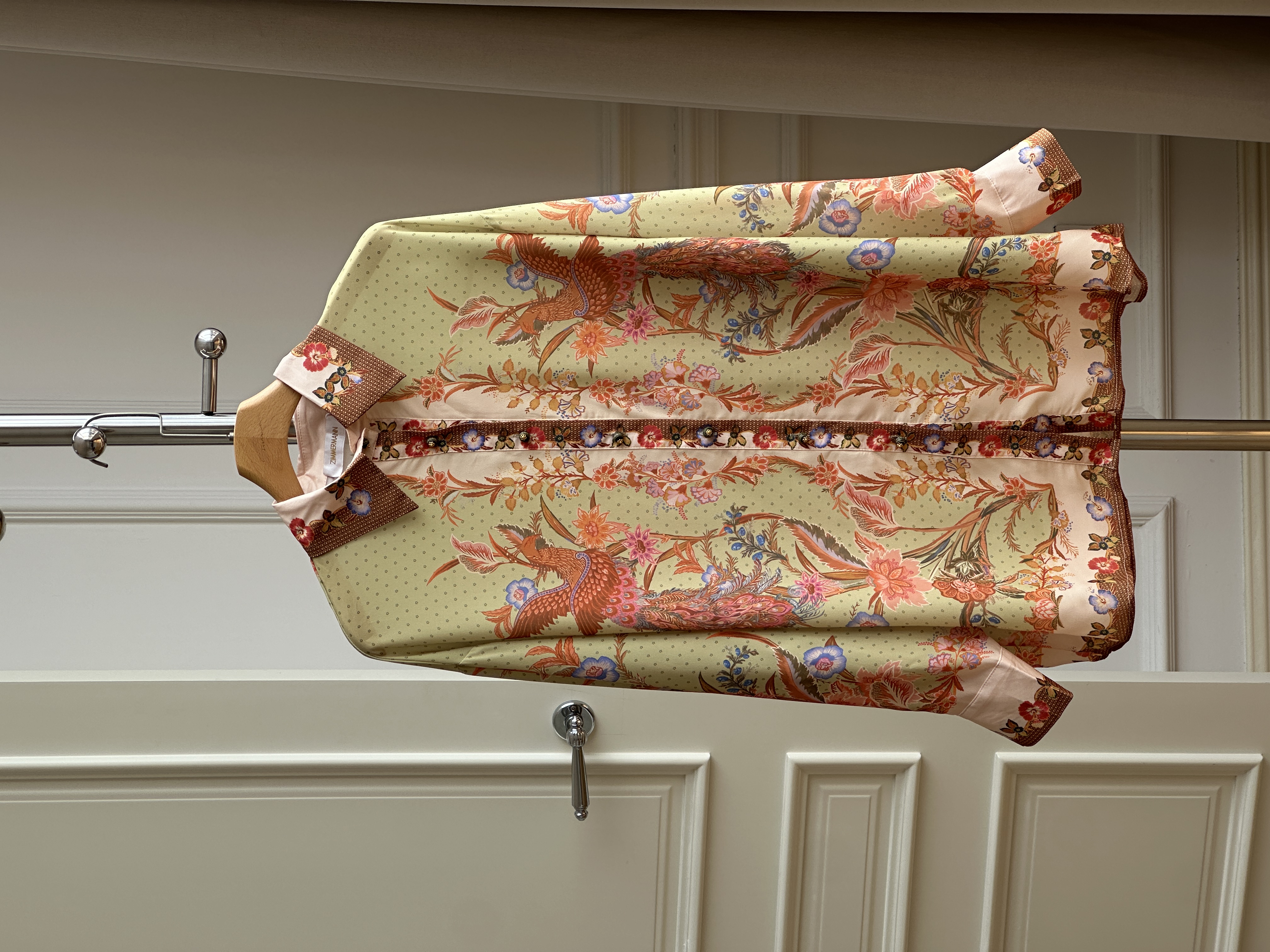 Zimmermann Phoenix Floral Silk Long-sleeve Shirt