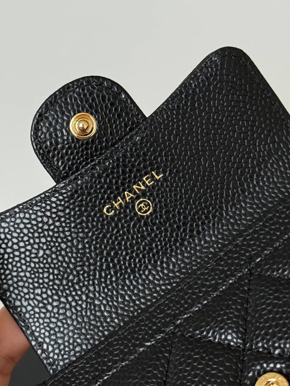 CHANEL Classic Flap Caviar Leather Compact Wallet