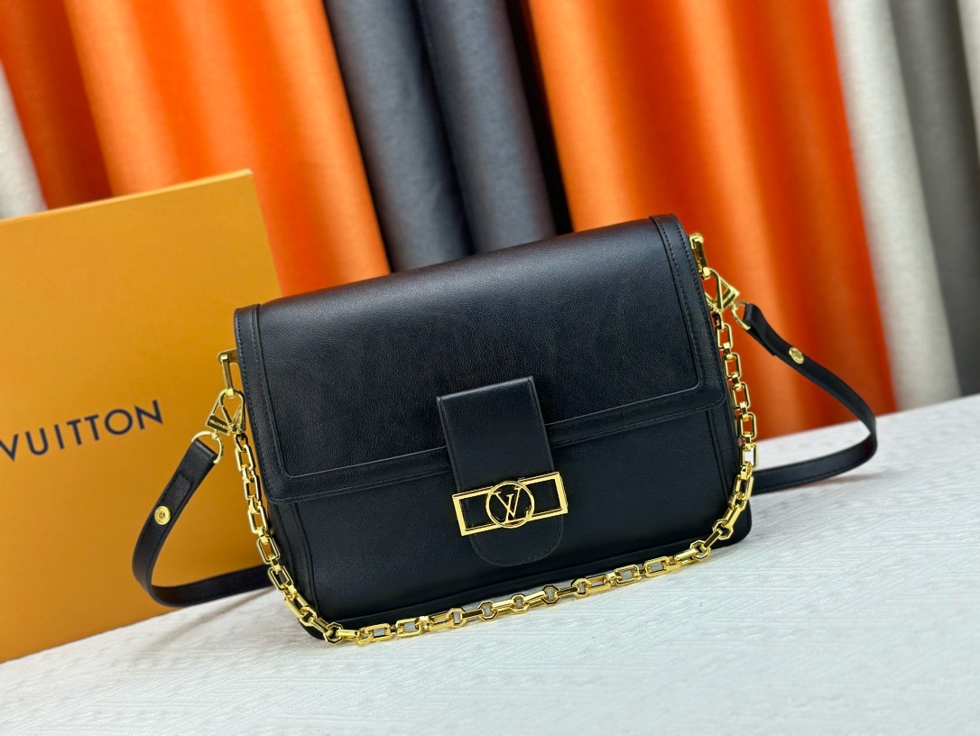 LV Smooth Dauphine MM Black Bag