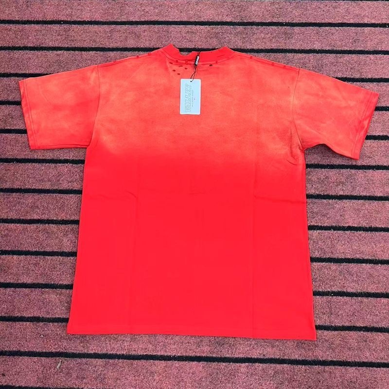 Vale American-style printed diamond-shaped glitter-lettered patched distressed short-sleeved T-shirt for both men and women