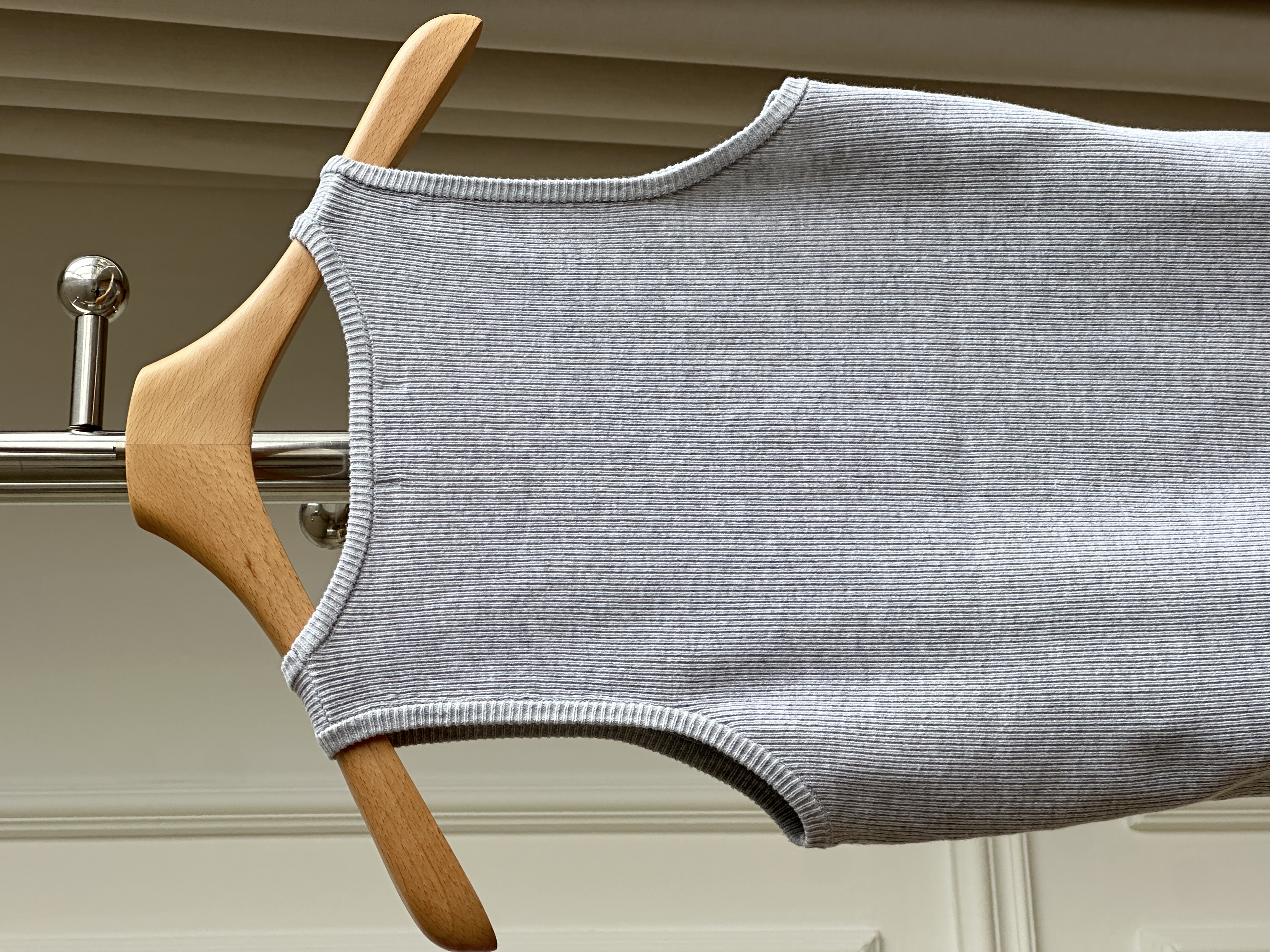 LOEWE Anagram Embroidery U-Neck Vertical Rib Knit Tank Top