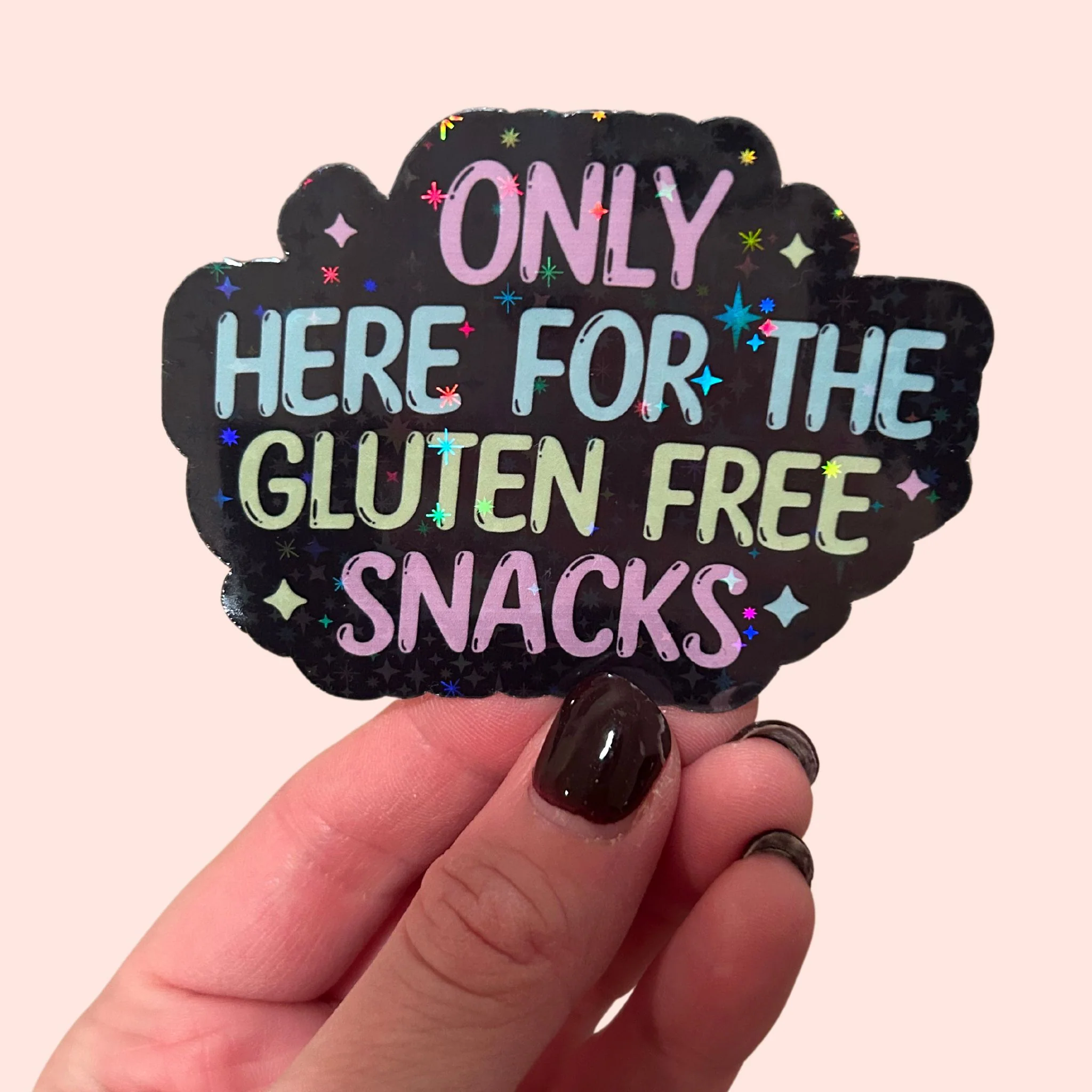 Only Here for the Gluten Free Snacks Sticker (Midnight)