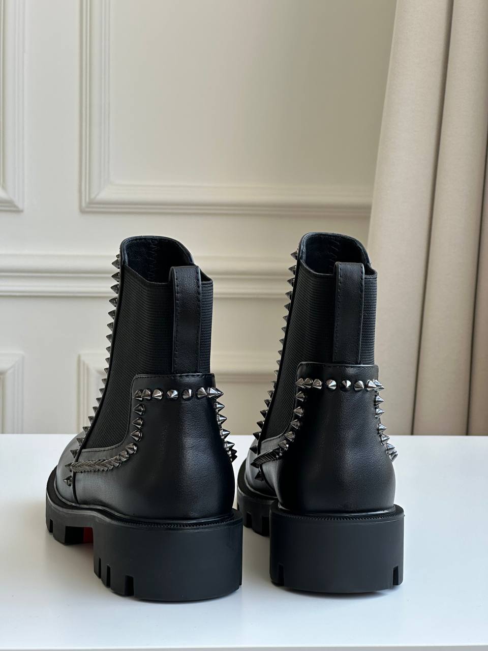 Christian Louboutin Out Line Spike Lug Sole Chelsea Boots